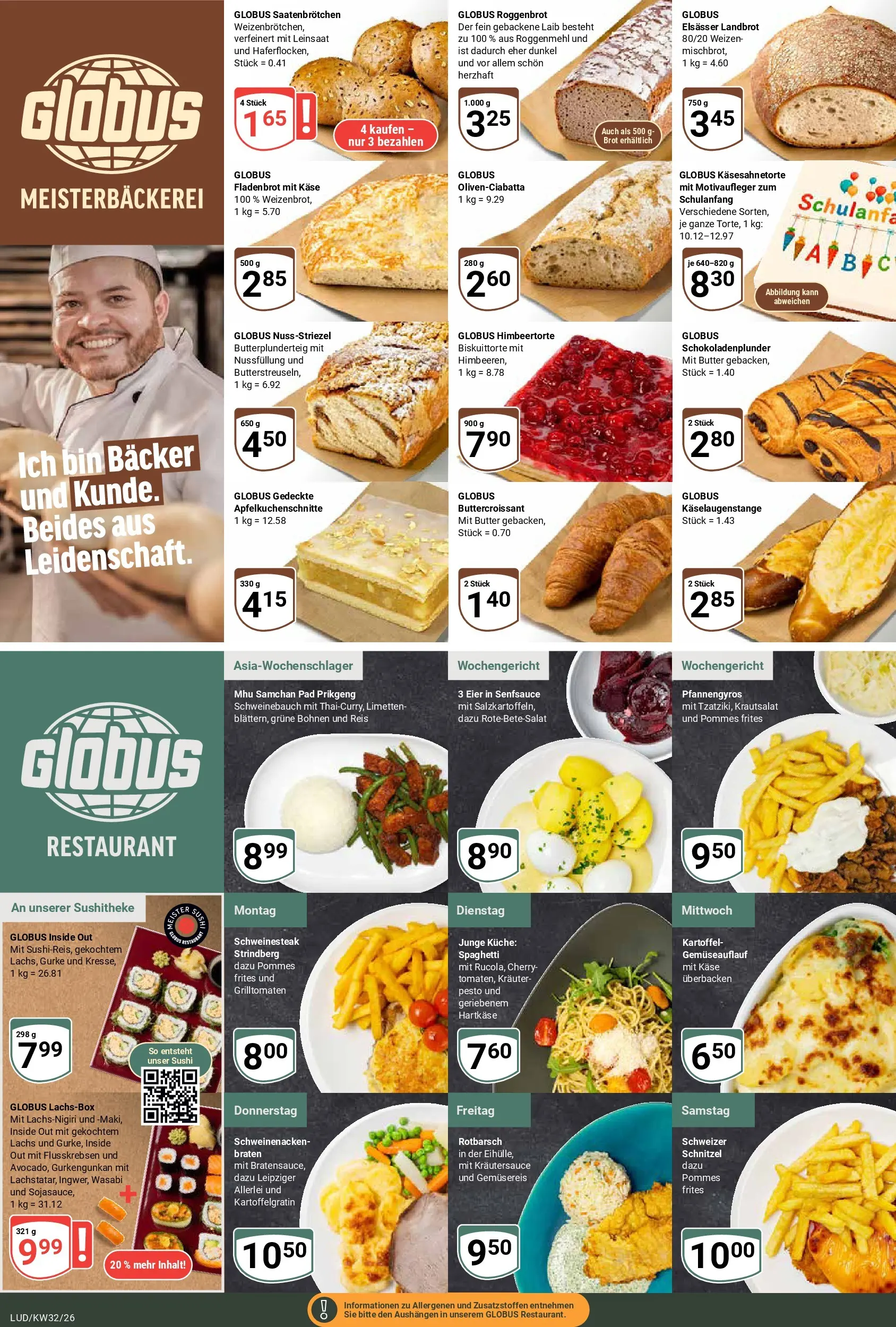 Globus Prospekt Ludwigshafen-Oggersheim (ab 03.08.2026) » Angebote online | Seite: 9 | Produkte: Käse, Limetten, Lachs, Brot