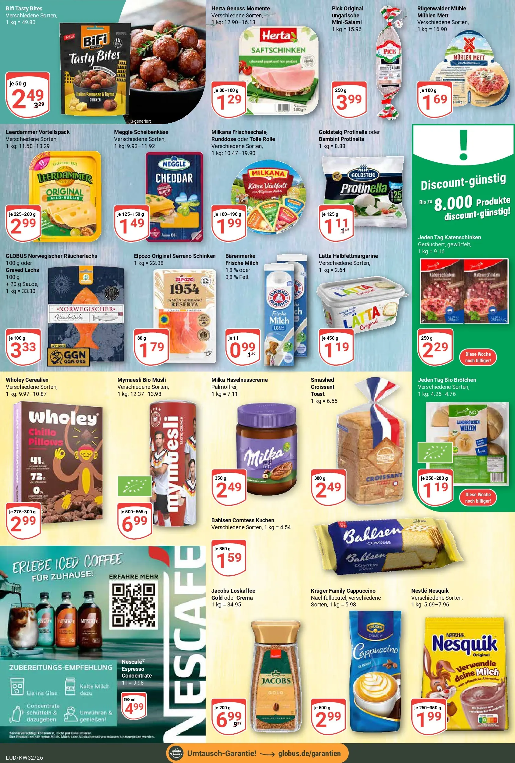 Globus Prospekt Ludwigshafen-Oggersheim (ab 03.08.2026) » Angebote online | Seite: 14 | Produkte: Mühle, Käse, Milka, Räucherlachs