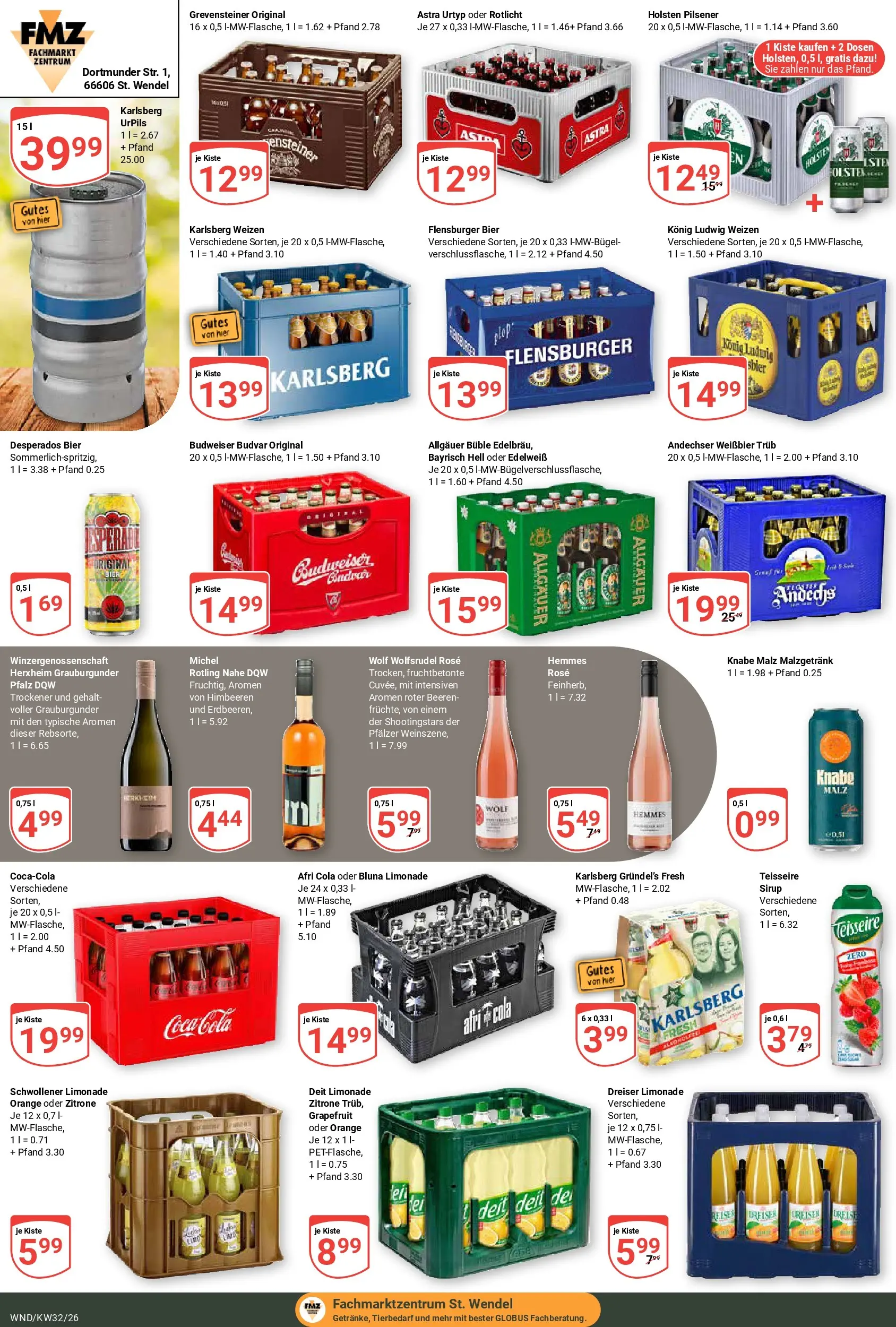 Globus Prospekt St. Wendel (ab 03.08.2026) » Angebote online | Seite: 23 | Produkte: Himbeeren, Cola, Bier, Flensburger