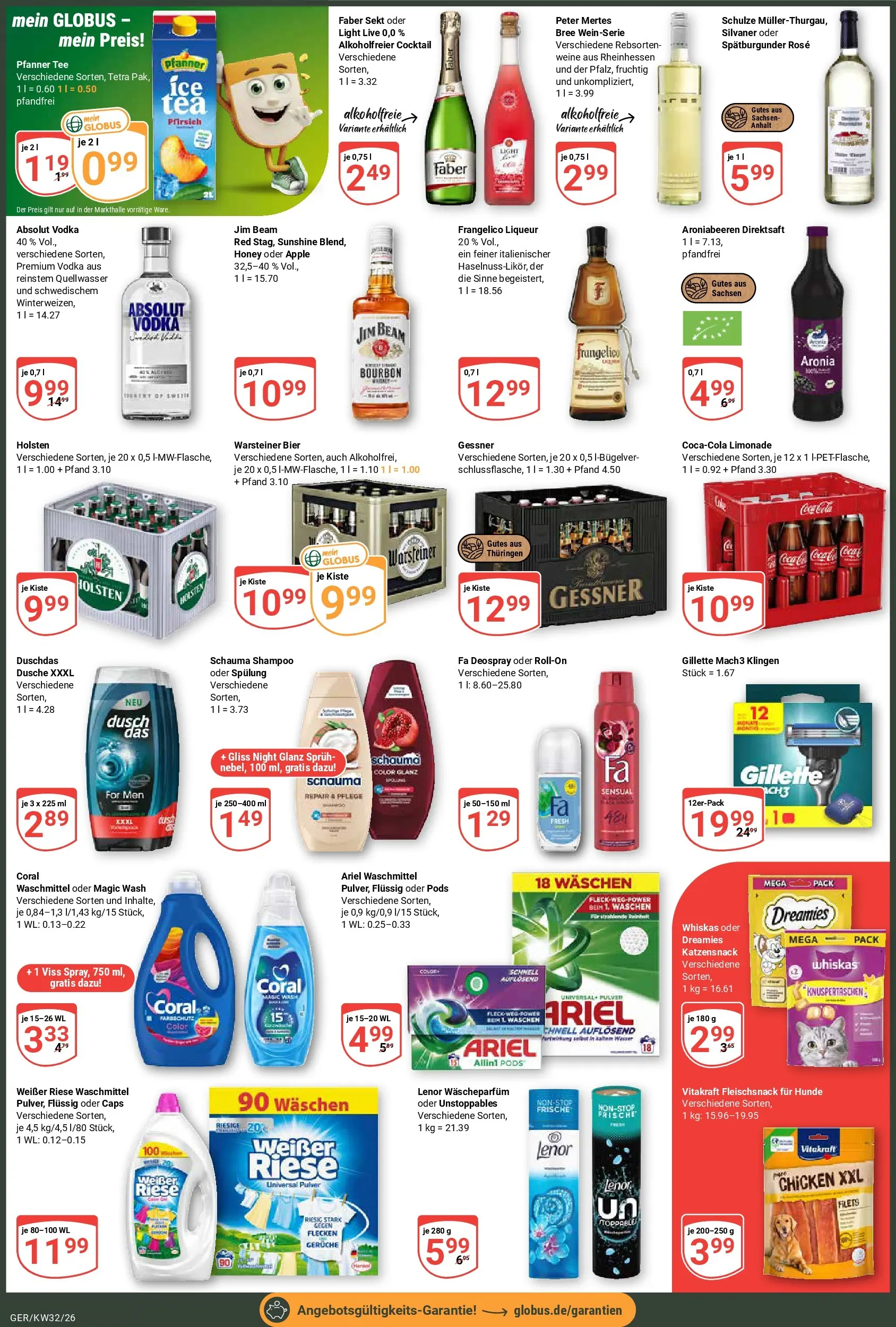 Globus Prospekt Gera (ab 03.08.2026) » Angebote online | Seite: 4 | Produkte: Schauma shampoo, Dusche, Vodka, Whiskas