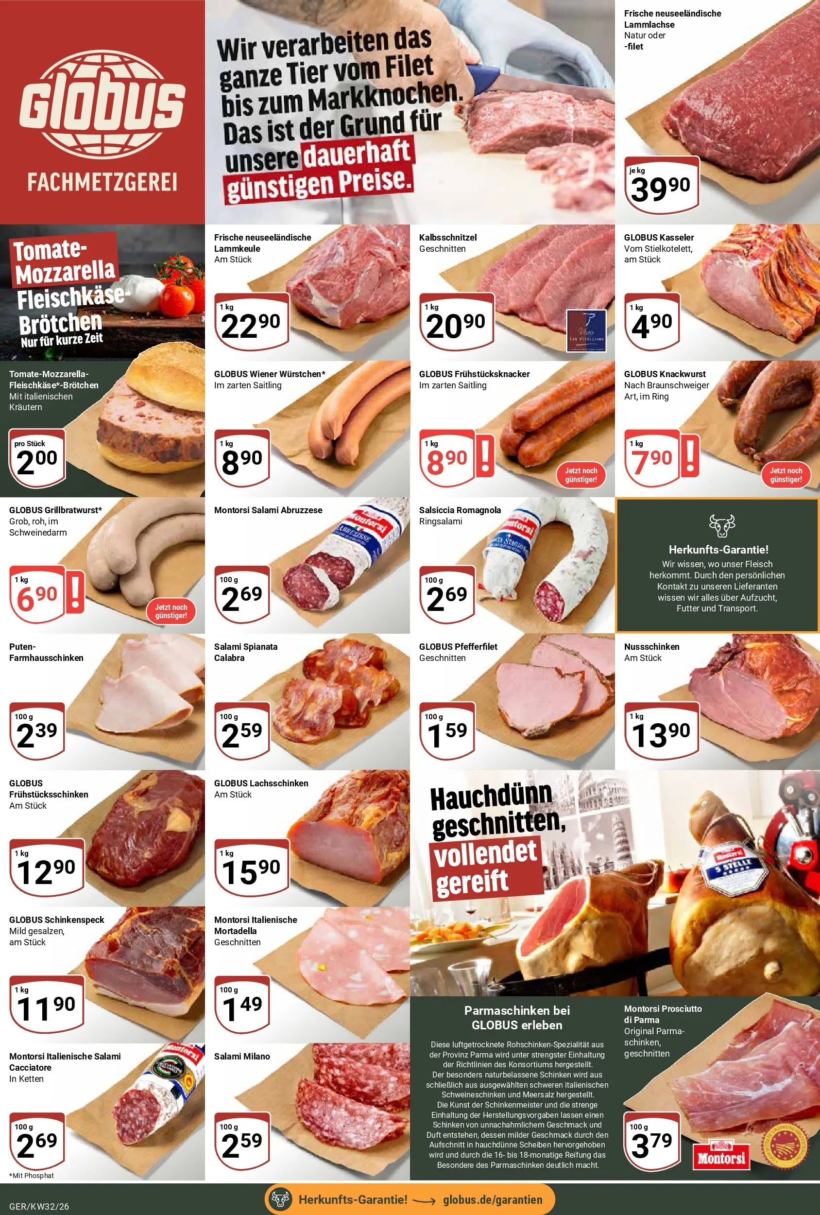 Globus Prospekt Gera (ab 03.08.2026) » Angebote online | Seite: 8 | Produkte: Lammkeule, Duft, Salami, Schinken