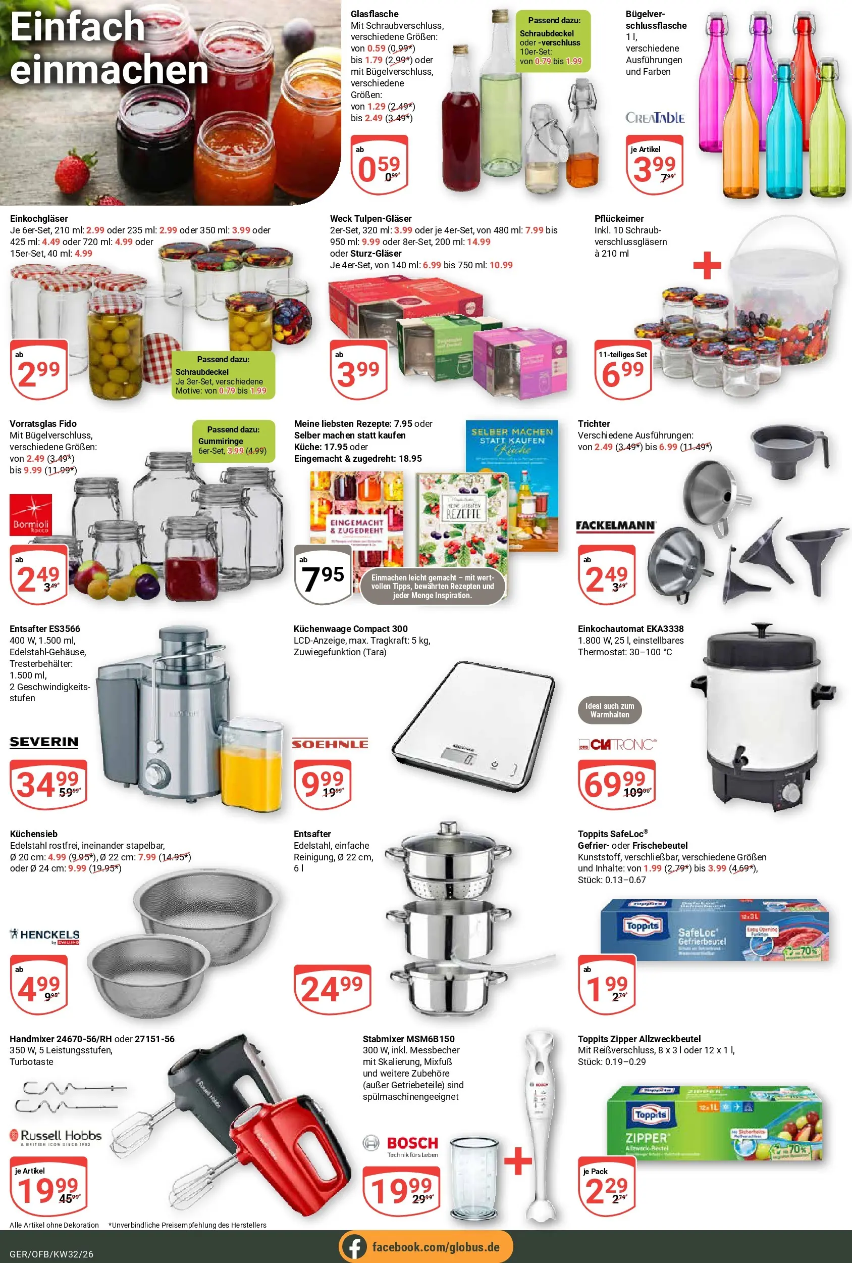Globus Prospekt Gera (ab 03.08.2026) » Angebote online | Seite: 15 | Produkte: Entsafter, Küche, Handmixer, Stabmixer
