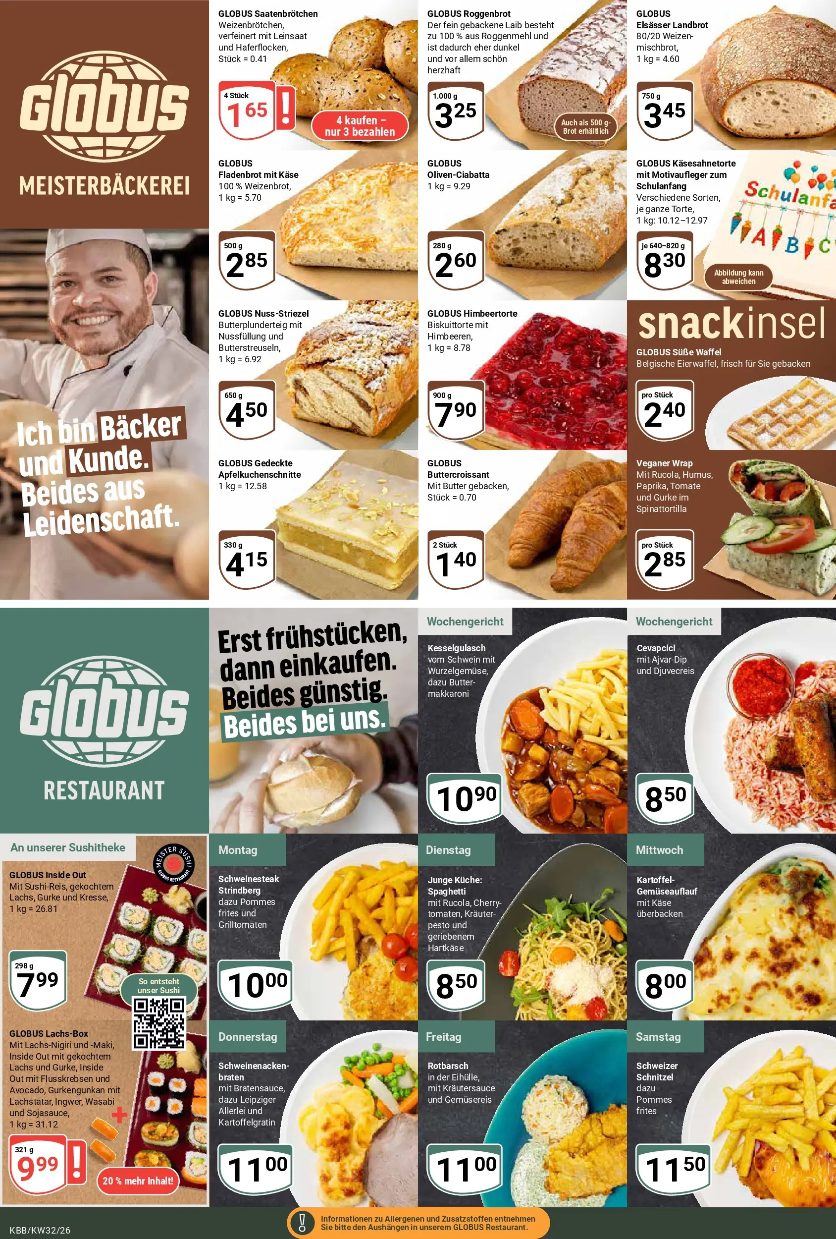 Globus Prospekt Koblenz-Bubenheim (ab 03.08.2026) » Angebote online | Seite: 11 | Produkte: Käse, Pommes, Schweinenacken, Brot
