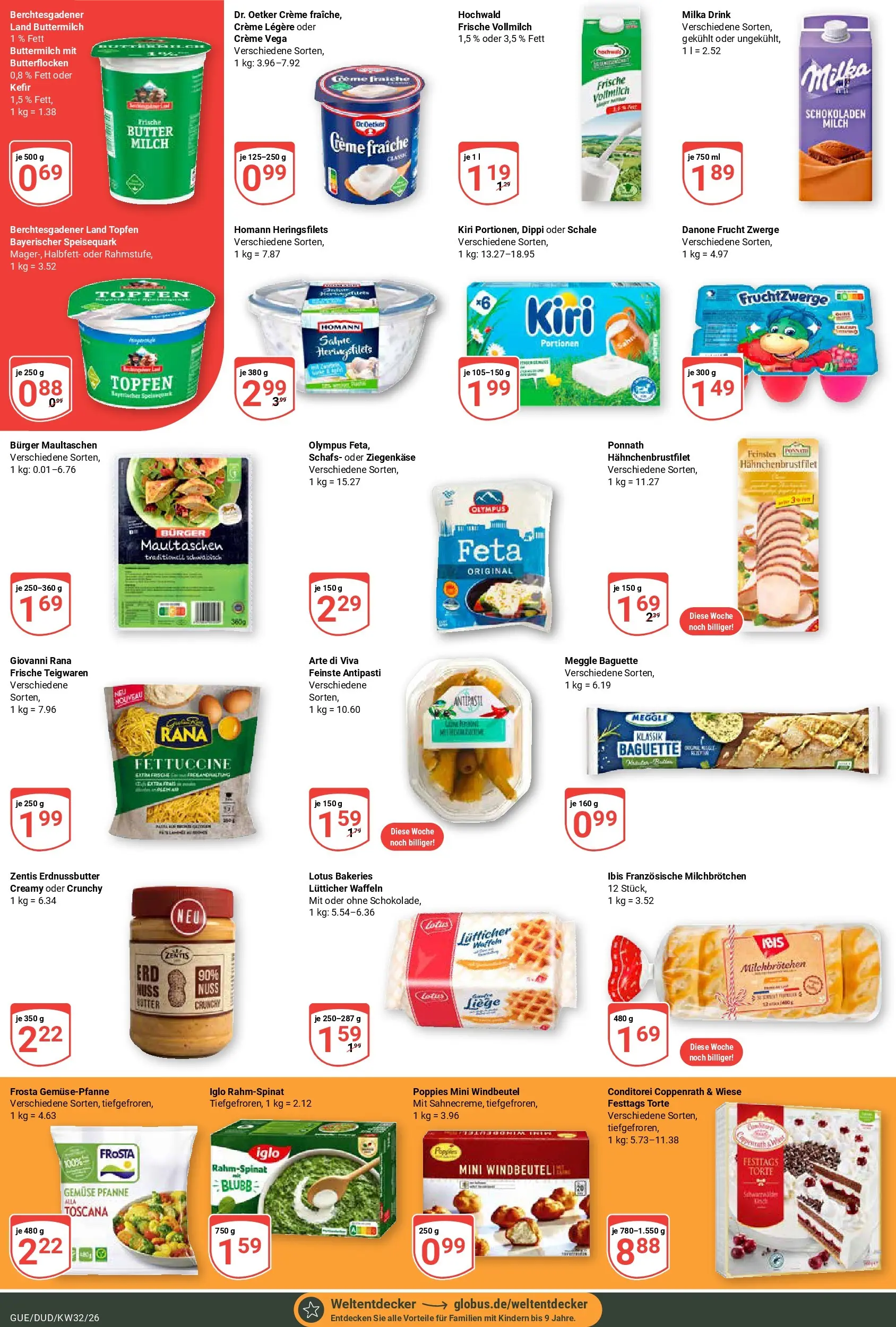 Globus Prospekt Saarbrücken-Dudweiler (ab 03.08.2026) » Angebote online | Seite: 9 | Produkte: Butter, Fruchtzwerge, Iglo, Baguette