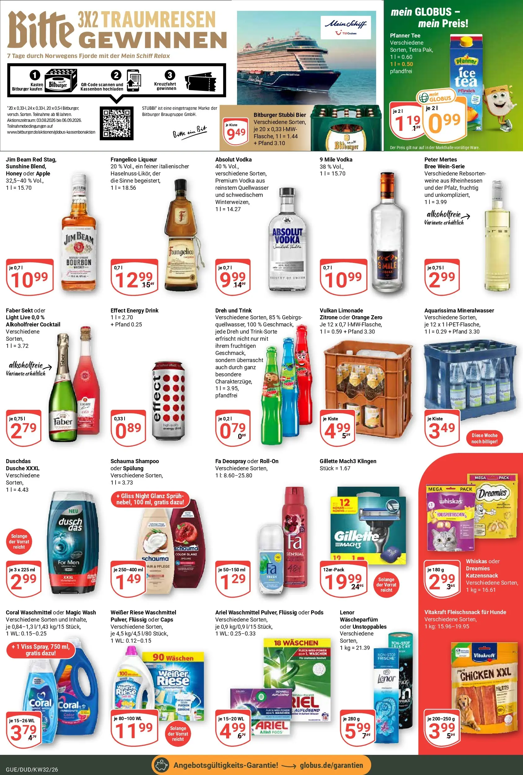 Globus Prospekt Saarbrücken-Dudweiler (ab 03.08.2026) » Angebote online | Seite: 12 | Produkte: Limonade, Duschdas, Waschmittel, Tee