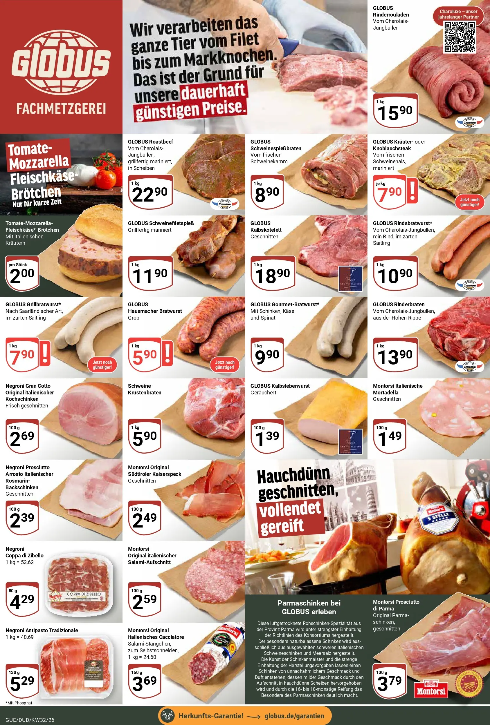 Globus Prospekt Saarbrücken-Dudweiler (ab 03.08.2026) » Angebote online | Seite: 15 | Produkte: Rinderrouladen, Duft, Roastbeef, Schinken