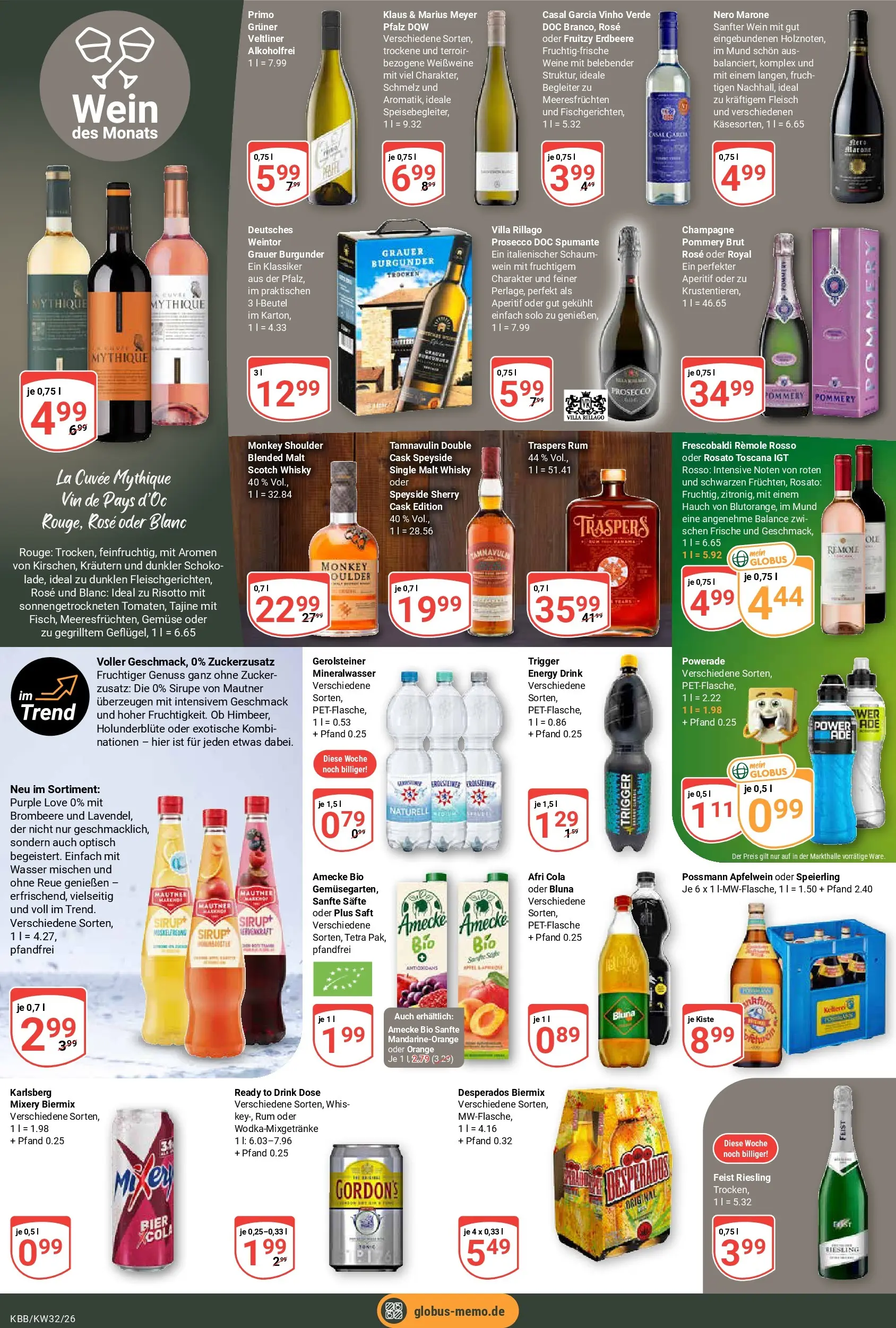 Globus Prospekt Koblenz-Bubenheim (ab 03.08.2026) » Angebote online | Seite: 21 | Produkte: Cola, Energy, Rum, Gerolsteiner