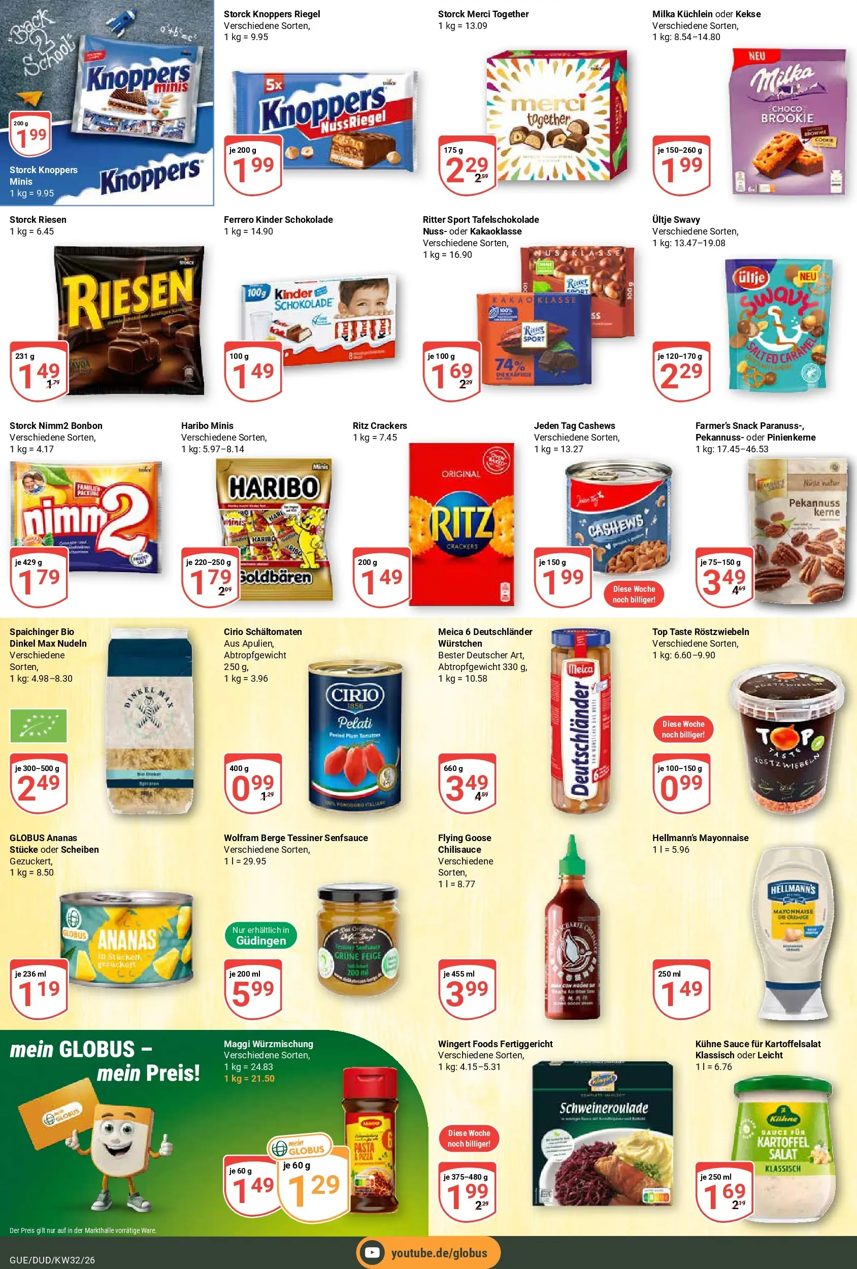 Globus Prospekt Saarbrücken-Dudweiler (ab 03.08.2026) » Angebote online | Seite: 20 | Produkte: Maggi, Schokolade, Ritter sport, Mayonnaise