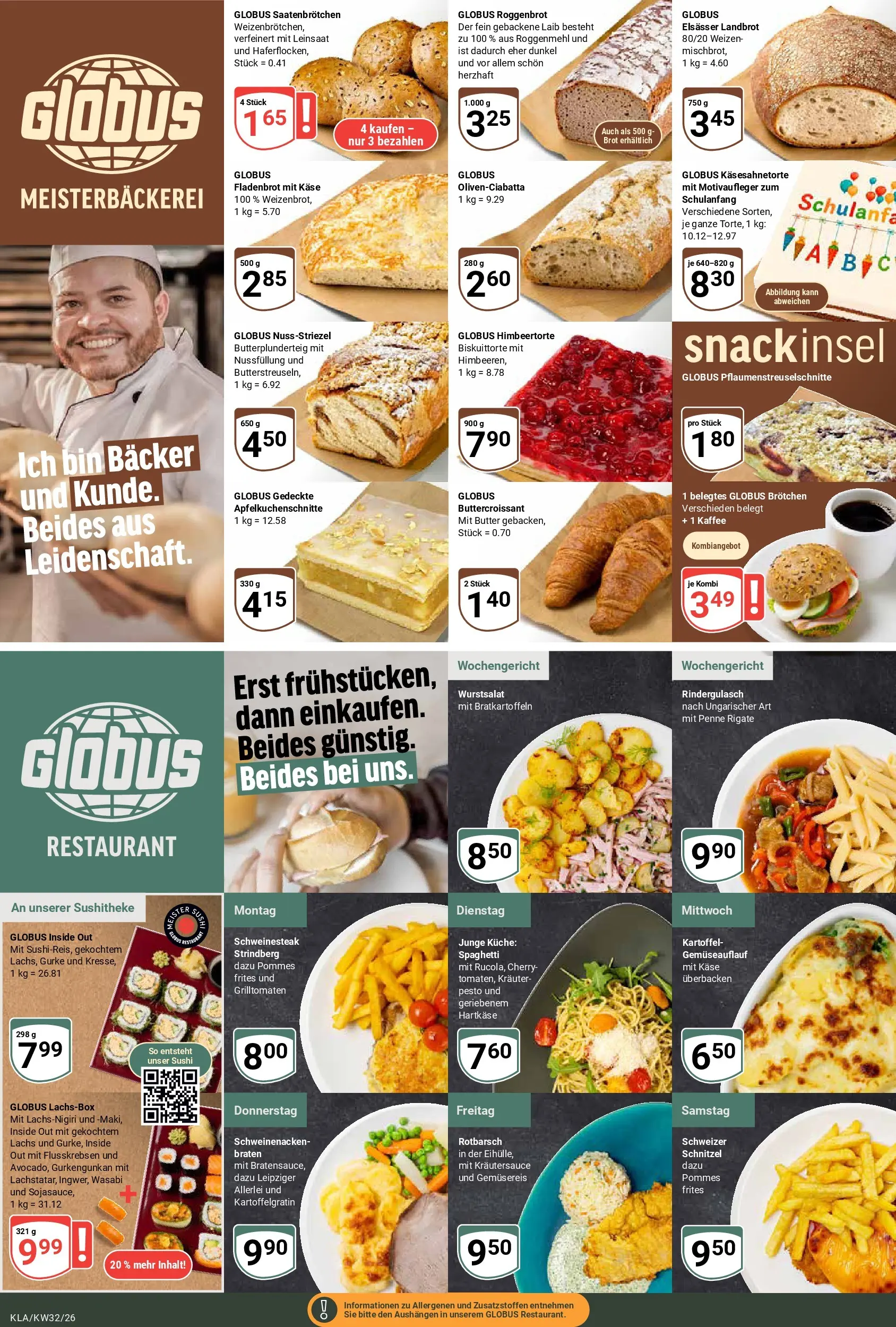 Globus Prospekt Kaiserslautern (ab 03.08.2026) » Angebote online | Seite: 10 | Produkte: Kaffee, Schweinenacken, Lachs, Brot