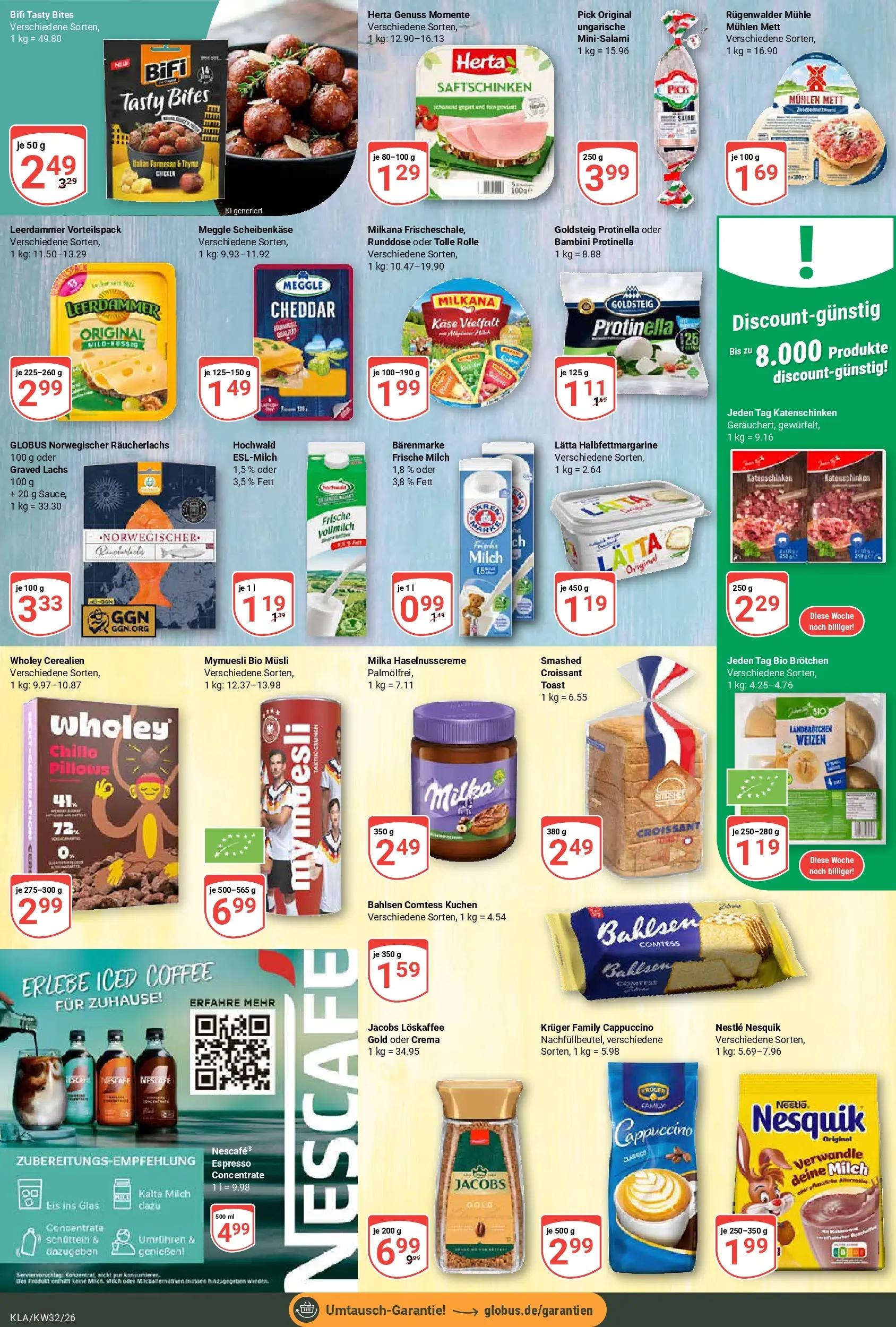 Globus Prospekt Kaiserslautern (ab 03.08.2026) » Angebote online | Seite: 15 | Produkte: Musli, Milch, Toast, Milka