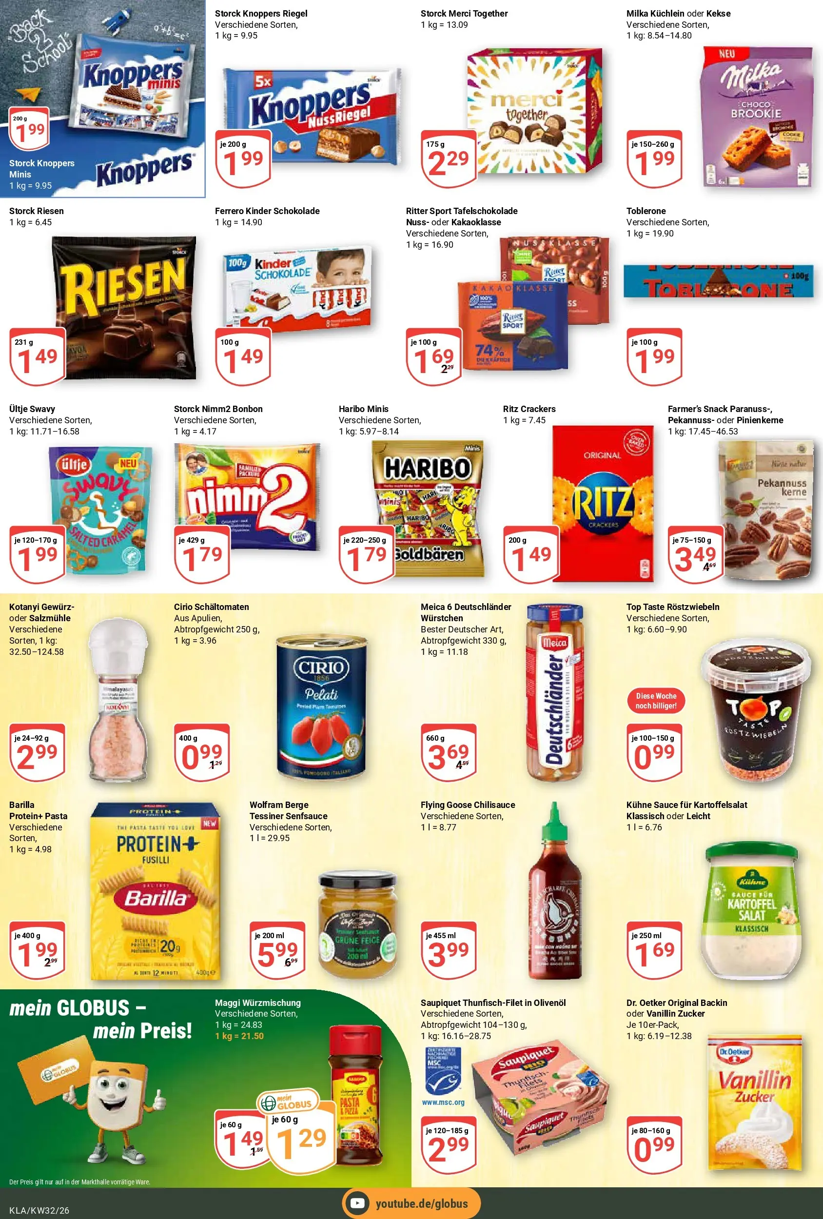 Globus Prospekt Kaiserslautern (ab 03.08.2026) » Angebote online | Seite: 16 | Produkte: Merci, Schokolade, Ritter sport, Meica