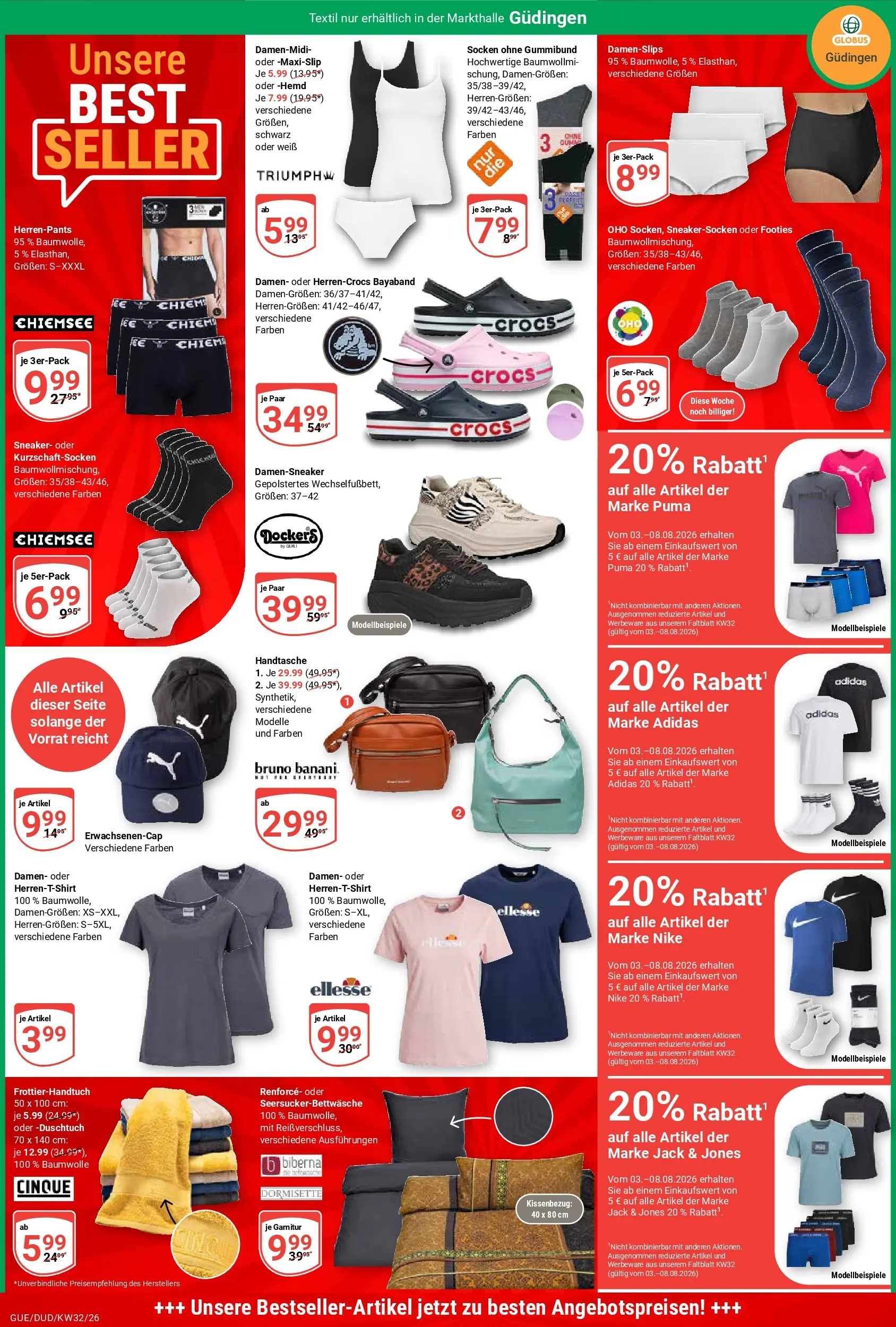 Globus Prospekt Saarbrücken-Dudweiler (ab 03.08.2026) » Angebote online | Seite: 33 | Produkte: Hemd, Socken, Handtasche