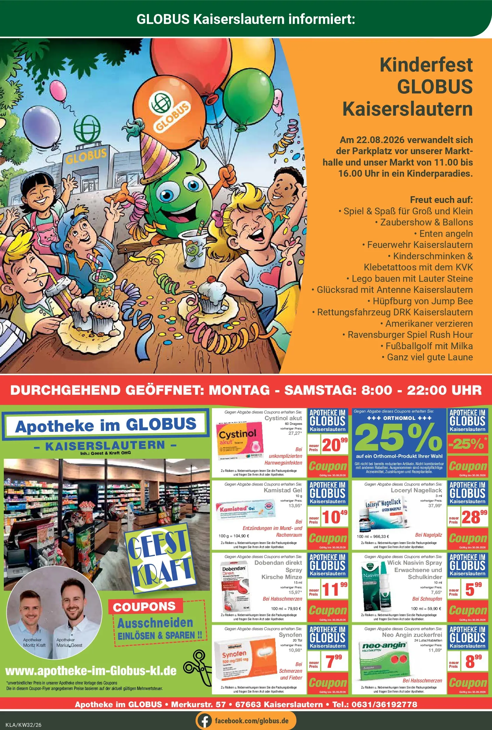 Globus Prospekt Kaiserslautern (ab 03.08.2026) » Angebote online | Seite: 29 | Produkte: Spiel, Milka, Antenne, Uhr