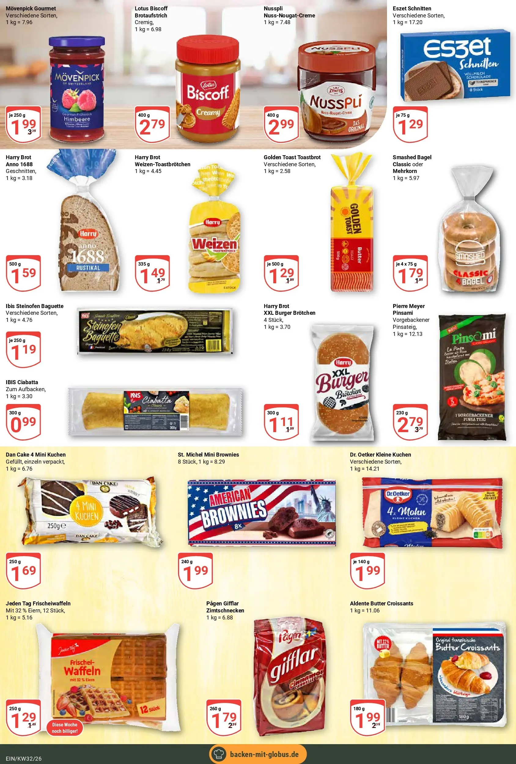 Globus Prospekt Homburg-Einöd (ab 03.08.2026) » Angebote online | Seite: 17 | Produkte: Butter, Toastbrot, Waffeln, Kuchen