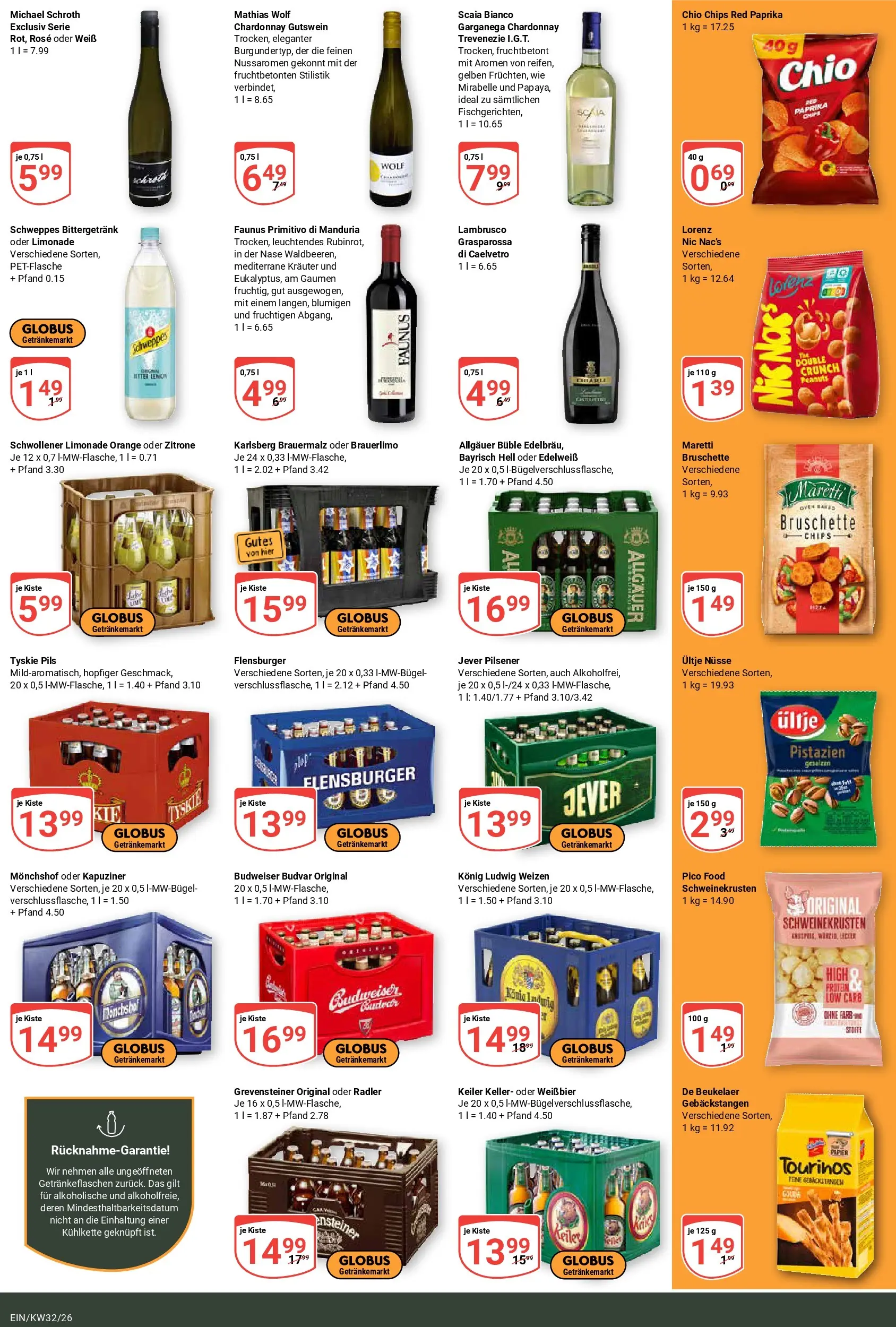 Globus Prospekt Homburg-Einöd (ab 03.08.2026) » Angebote online | Seite: 26 | Produkte: Tyskie, Limonade, Schweppes, Zitrone