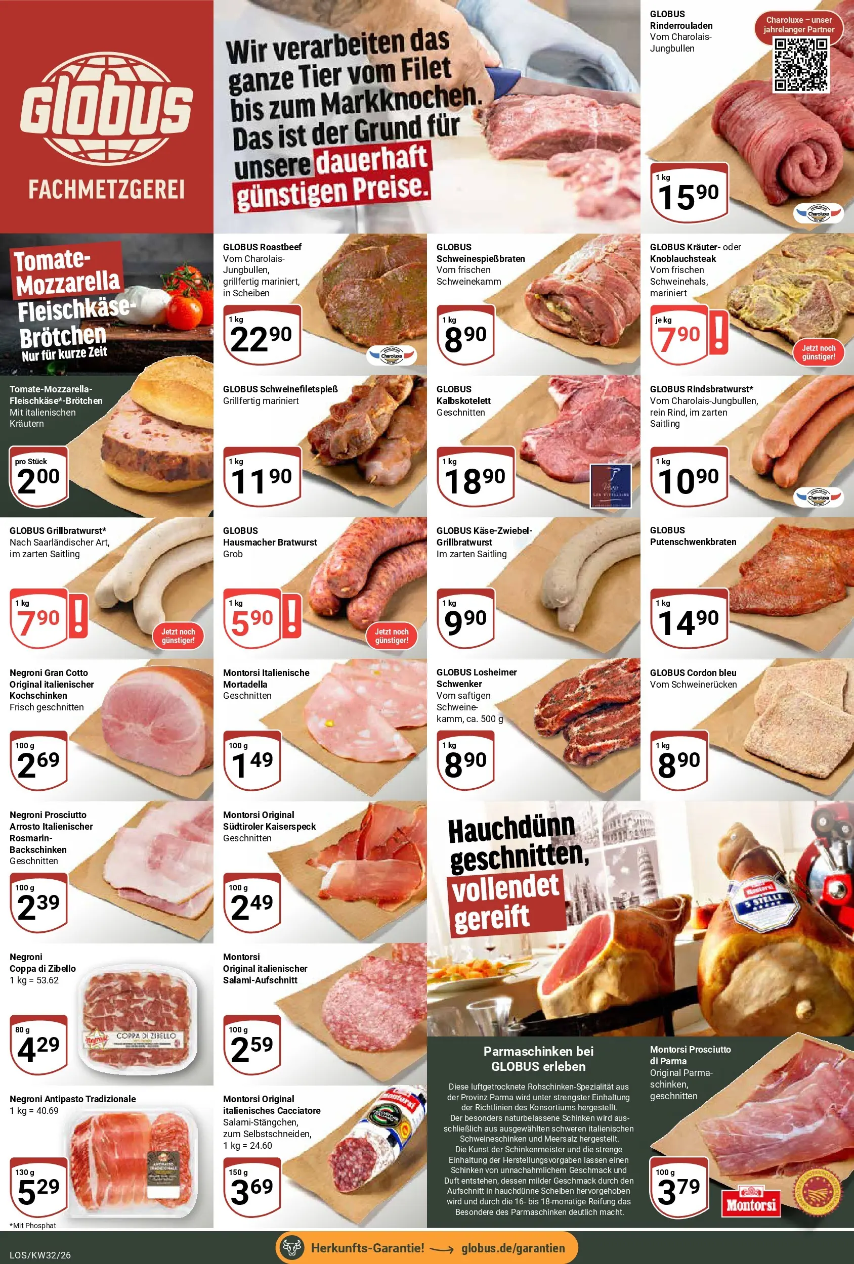 Globus Prospekt Losheim Am See (ab 03.08.2026) » Angebote online | Seite: 12 | Produkte: Mozzarella, Roastbeef, Schweinerucken, Schinken