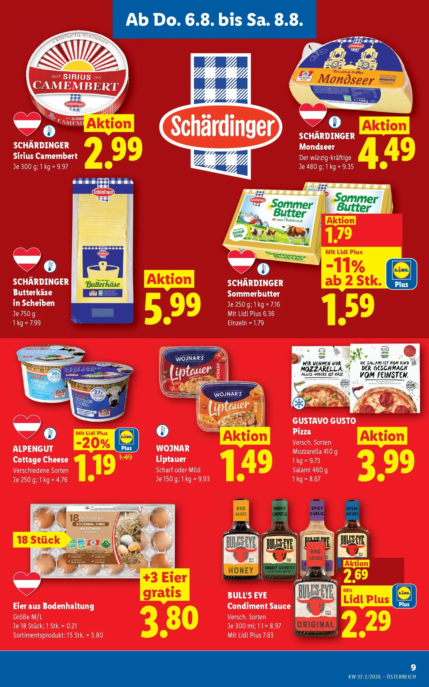 Lidl - Lidl ab 06.08.2026 - Angebote ab donnerstag | Seite: 11 | Produkte: Butter, Eier, Salami, Pizza