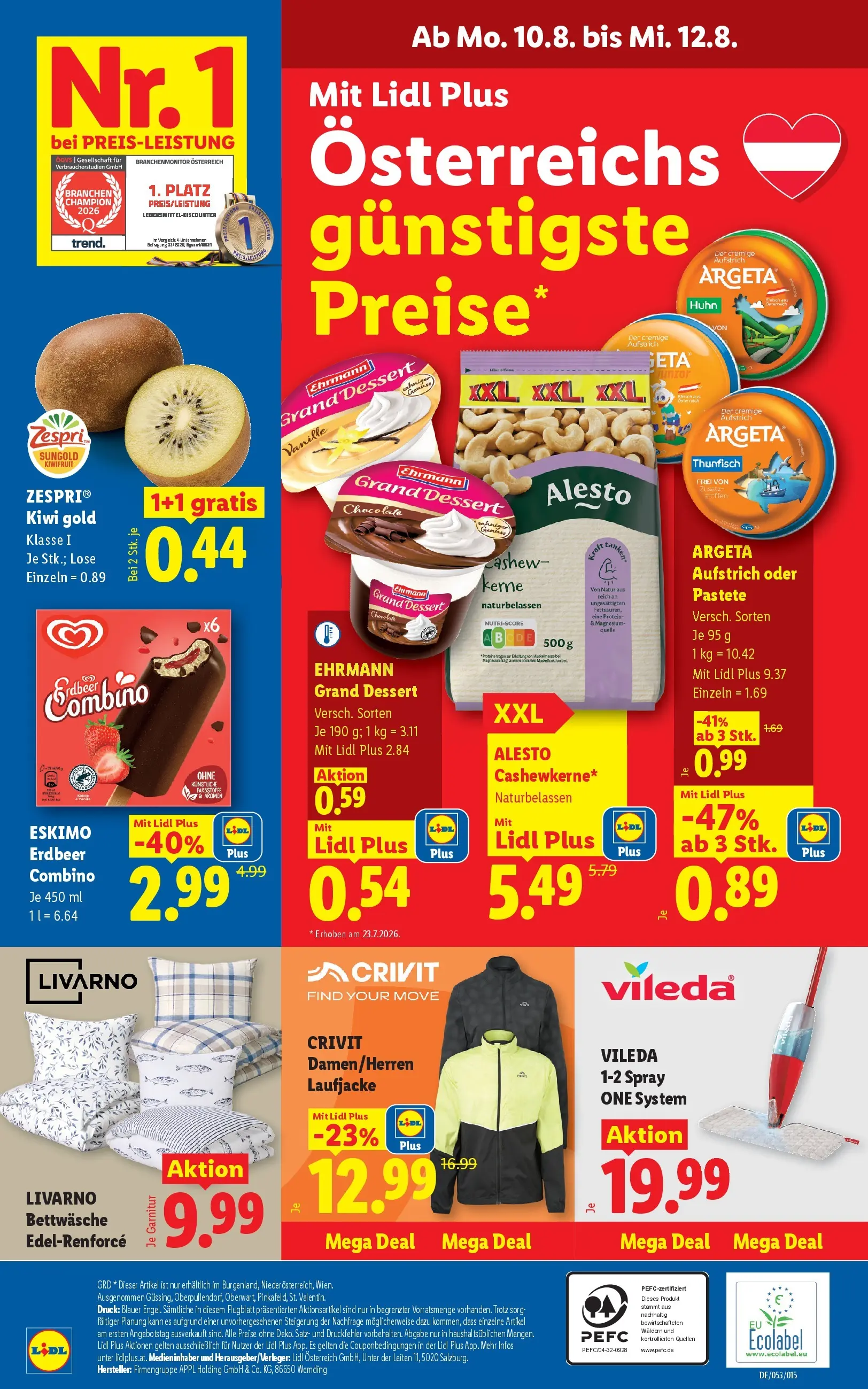 Lidl Flugblatt - Wien, Langenzersdorf, Zwettl ab 06.08.2026 - Angebote ab donnerstag | Seite: 30 | Produkte: Kiwi