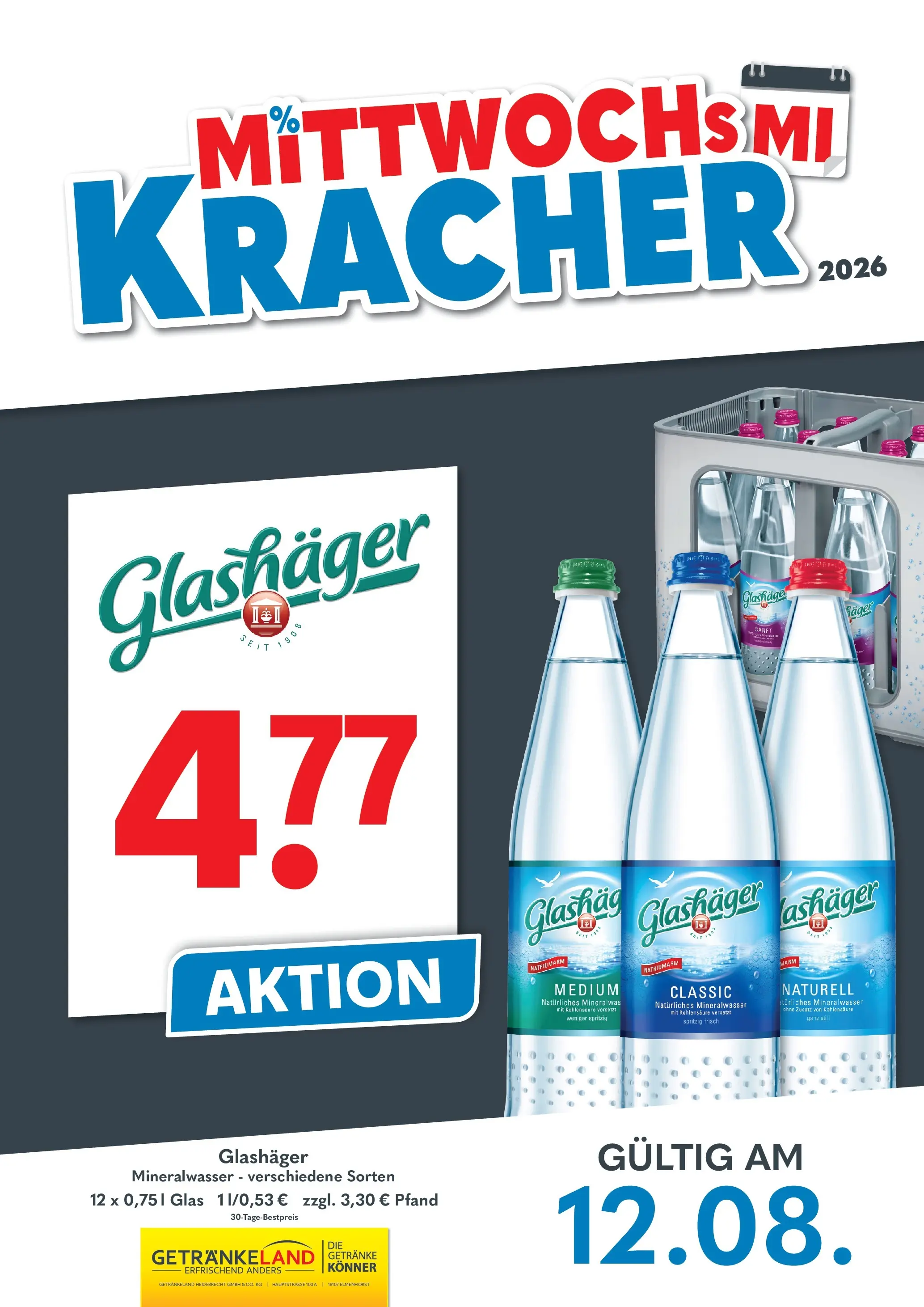 Getränkeland Prospekt Neustrelitz (ab 03.08.2026) zum Blättern | Seite: 3 | Produkte: Mineralwasser
