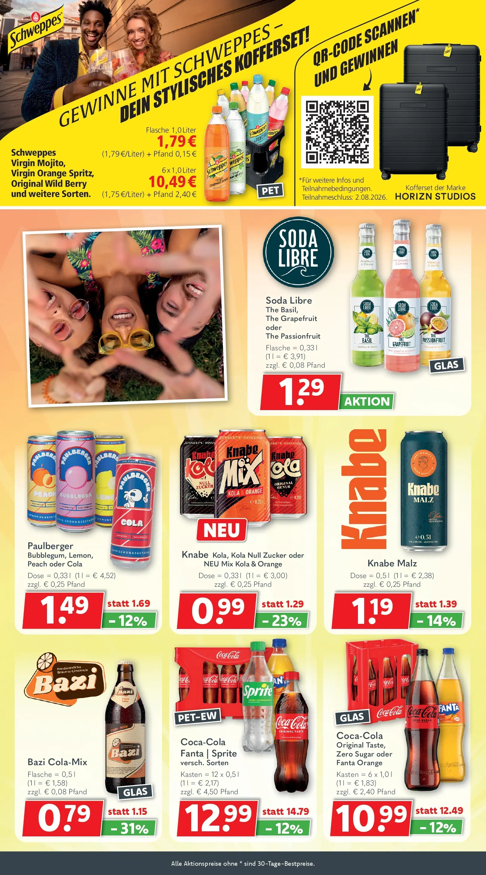 Getränkeland Prospekt Ahrensburg (ab 03.08.2026) zum Blättern | Seite: 7 | Produkte: Coca cola, Schweppes, Grapefruit, Zucker