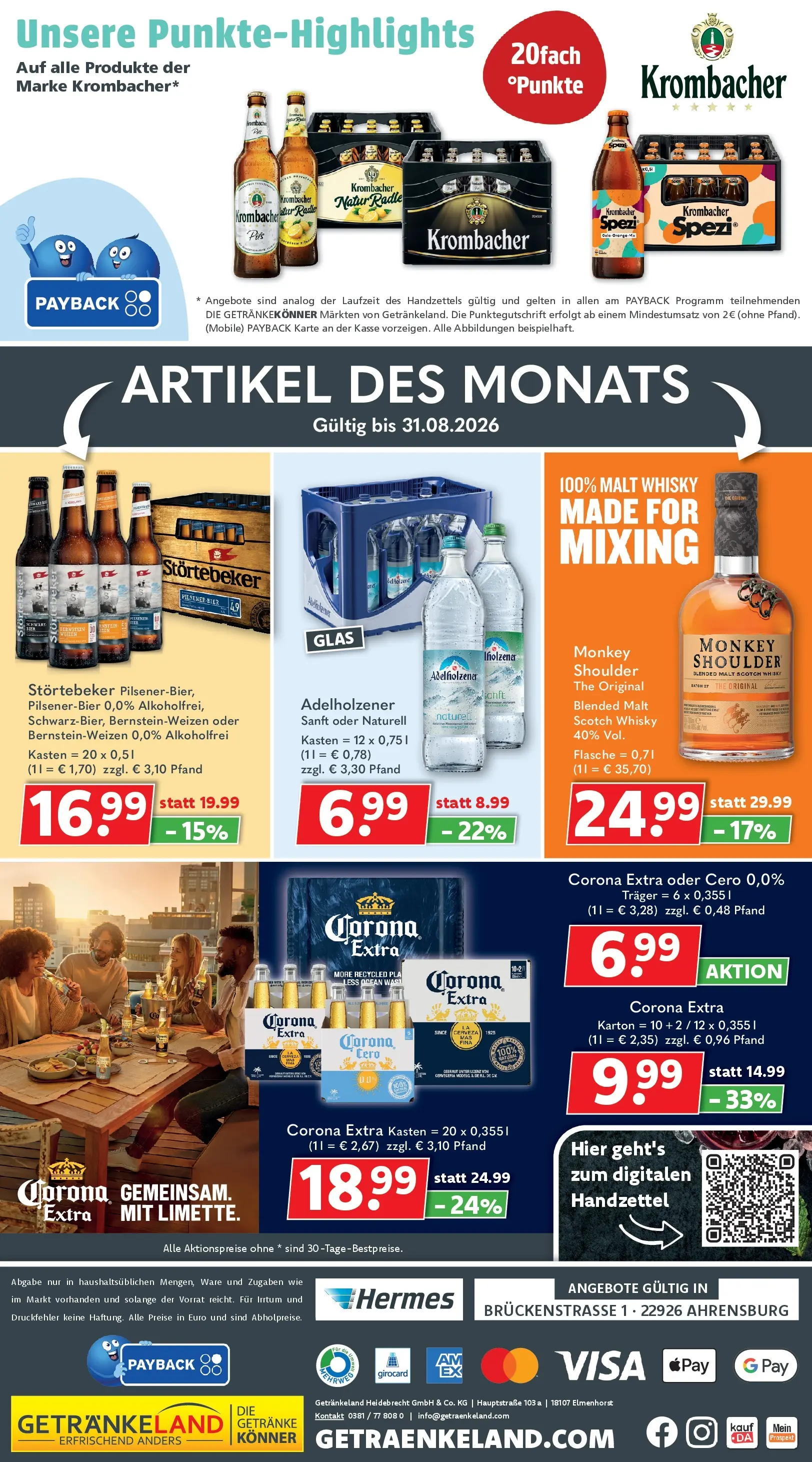 Getränkeland Prospekt Ahrensburg (ab 03.08.2026) zum Blättern | Seite: 12 | Produkte: Whisky, Bier, Pils, Krombacher