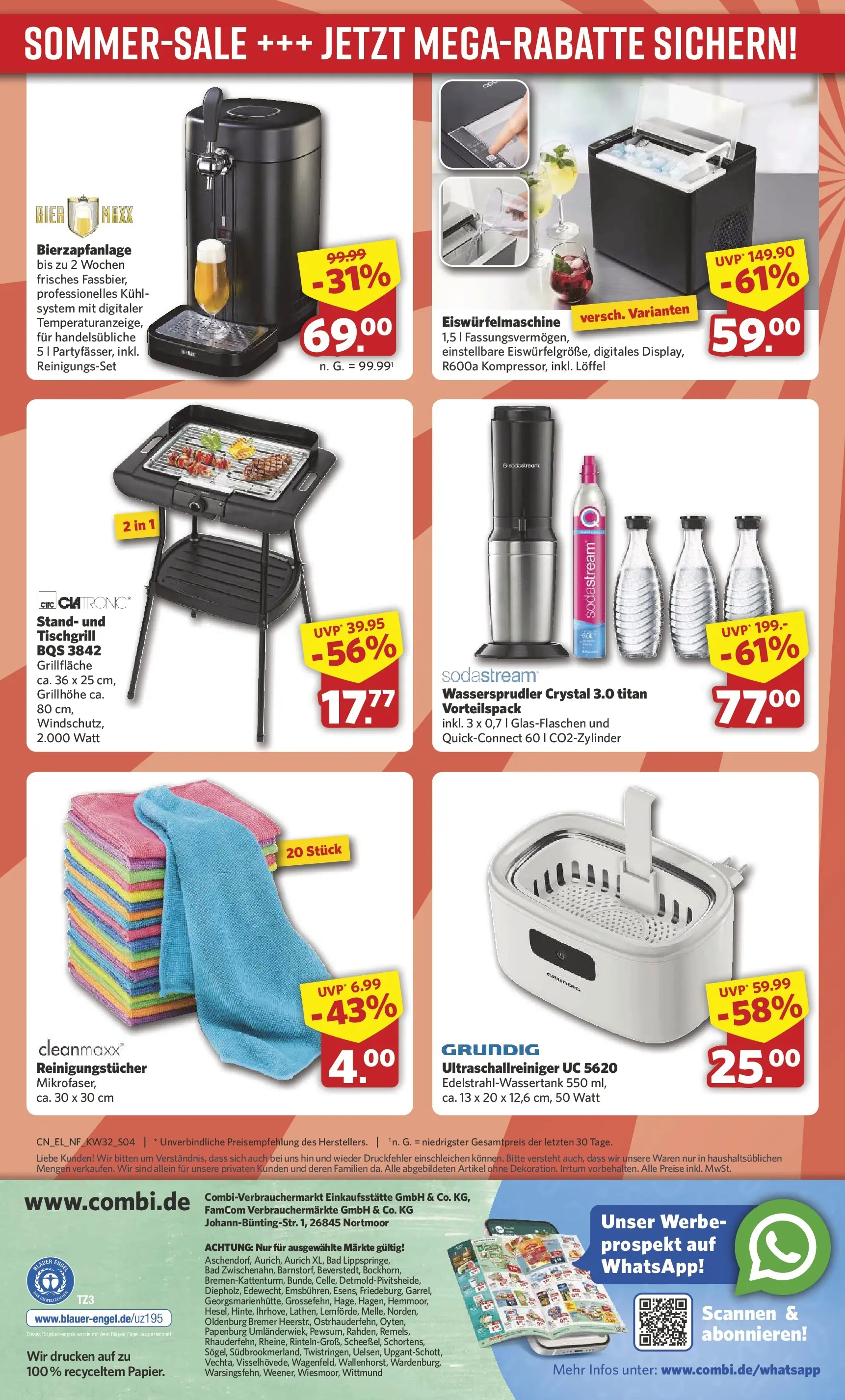 Combi Prospekt Twistringen (ab 03.08.2026) zum Blättern | Seite: 4 | Produkte: Bier, Bad, Reinigungstücher, Sodastream