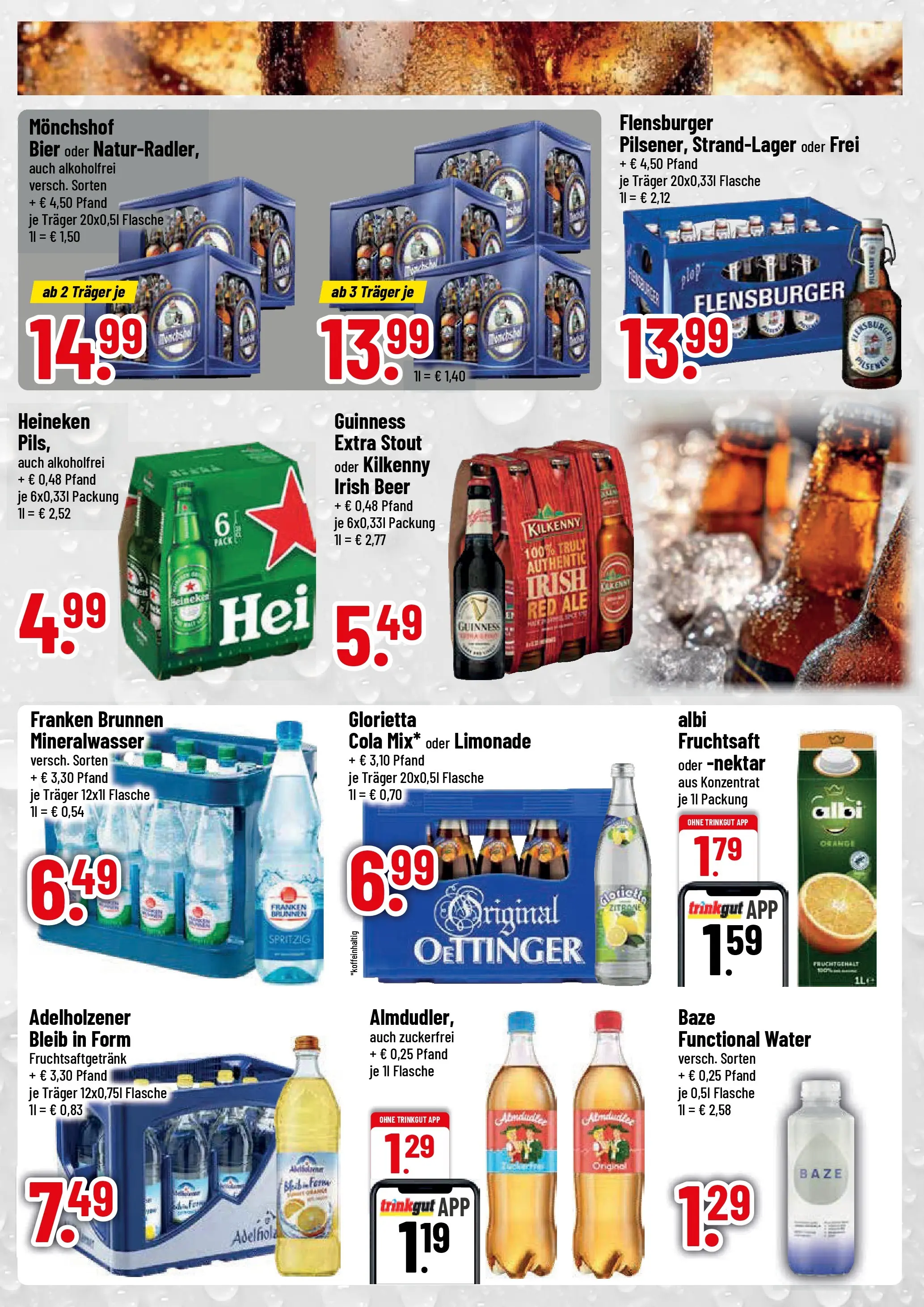 Trinkgut Prospekt Füssen (ab 03.08.2026) » Angebote online | Seite: 3 | Produkte: Cola, Oettinger, Flensburger, Fruchtsaft