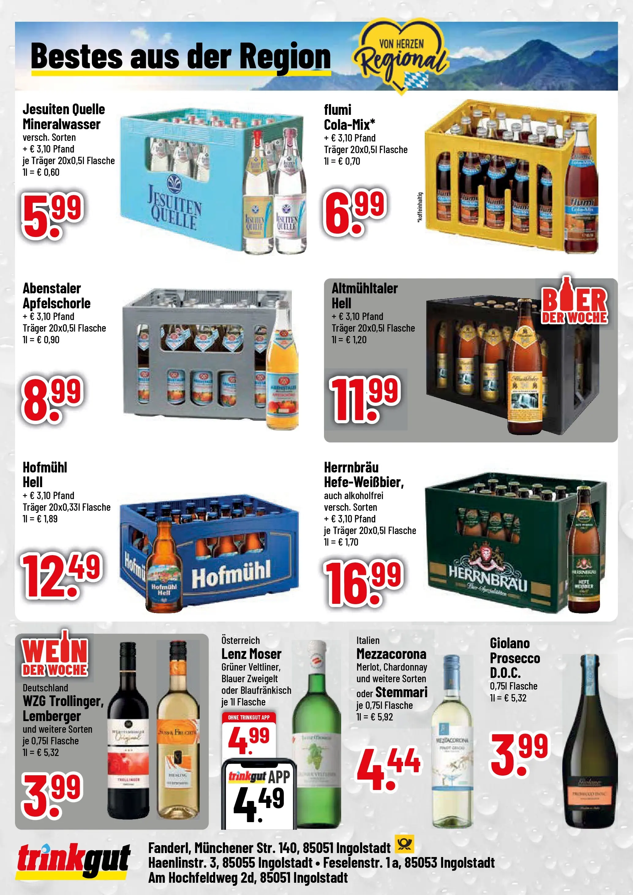 Trinkgut Prospekt Ingolstadt (ab 03.08.2026) » Angebote online | Seite: 4 | Produkte: Mineralwasser, Prosecco, Wein