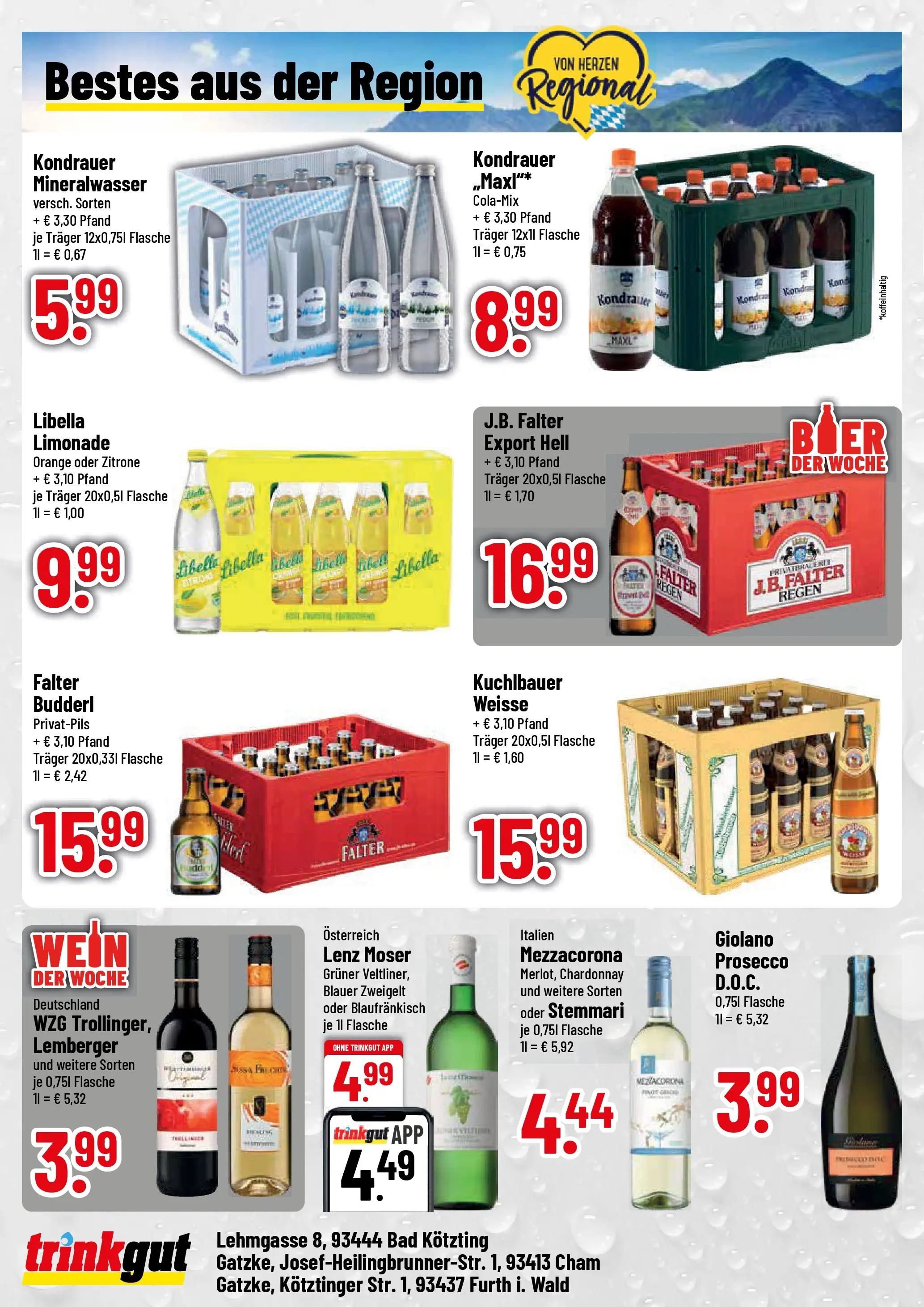 Trinkgut Prospekt Cham (ab 03.08.2026) » Angebote online | Seite: 4 | Produkte: Bad, Limonade, Prosecco, Wein