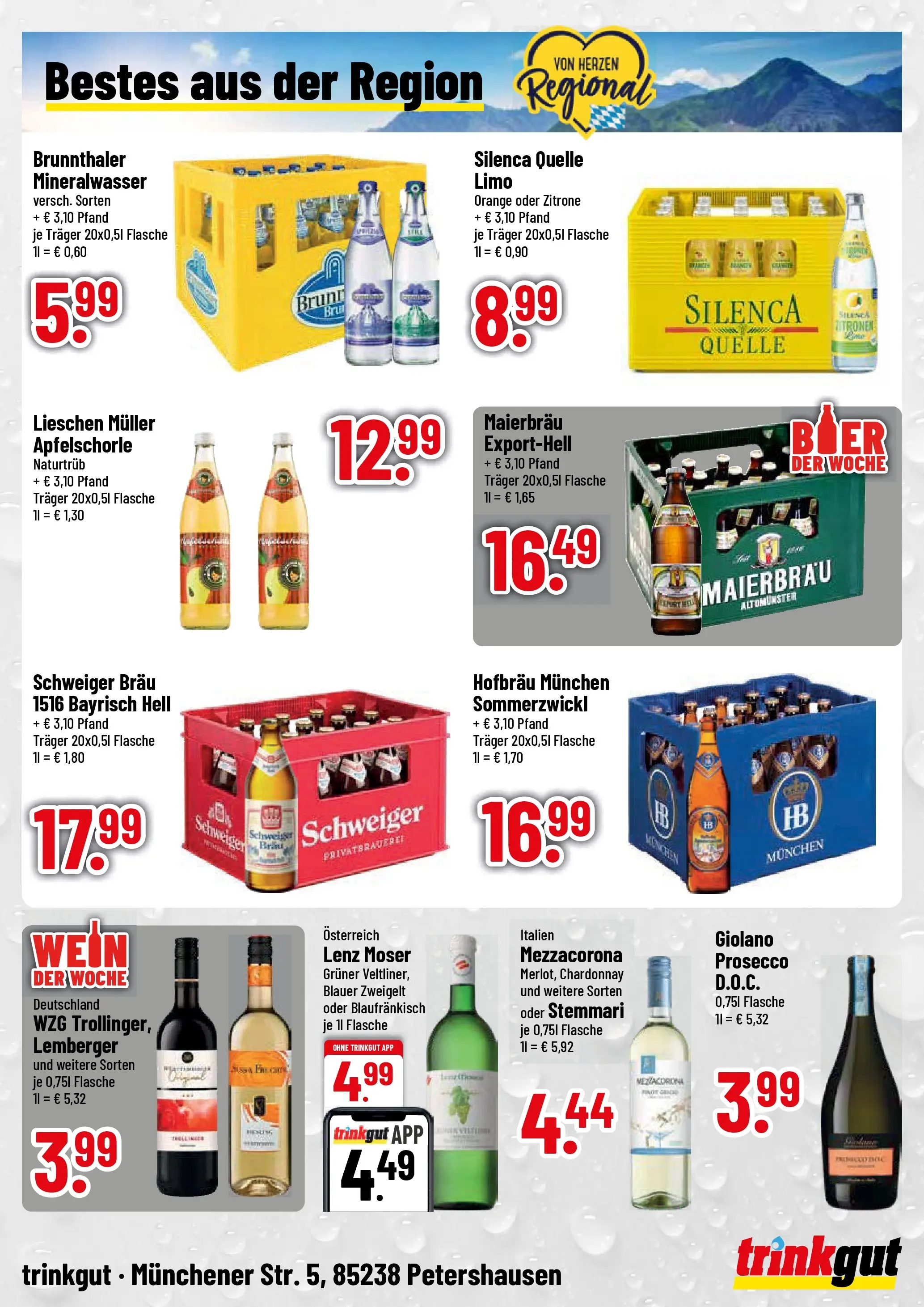 Trinkgut Prospekt Petershausen (ab 03.08.2026) » Angebote online | Seite: 4 | Produkte: Mineralwasser, Prosecco, Wein, Zitronen