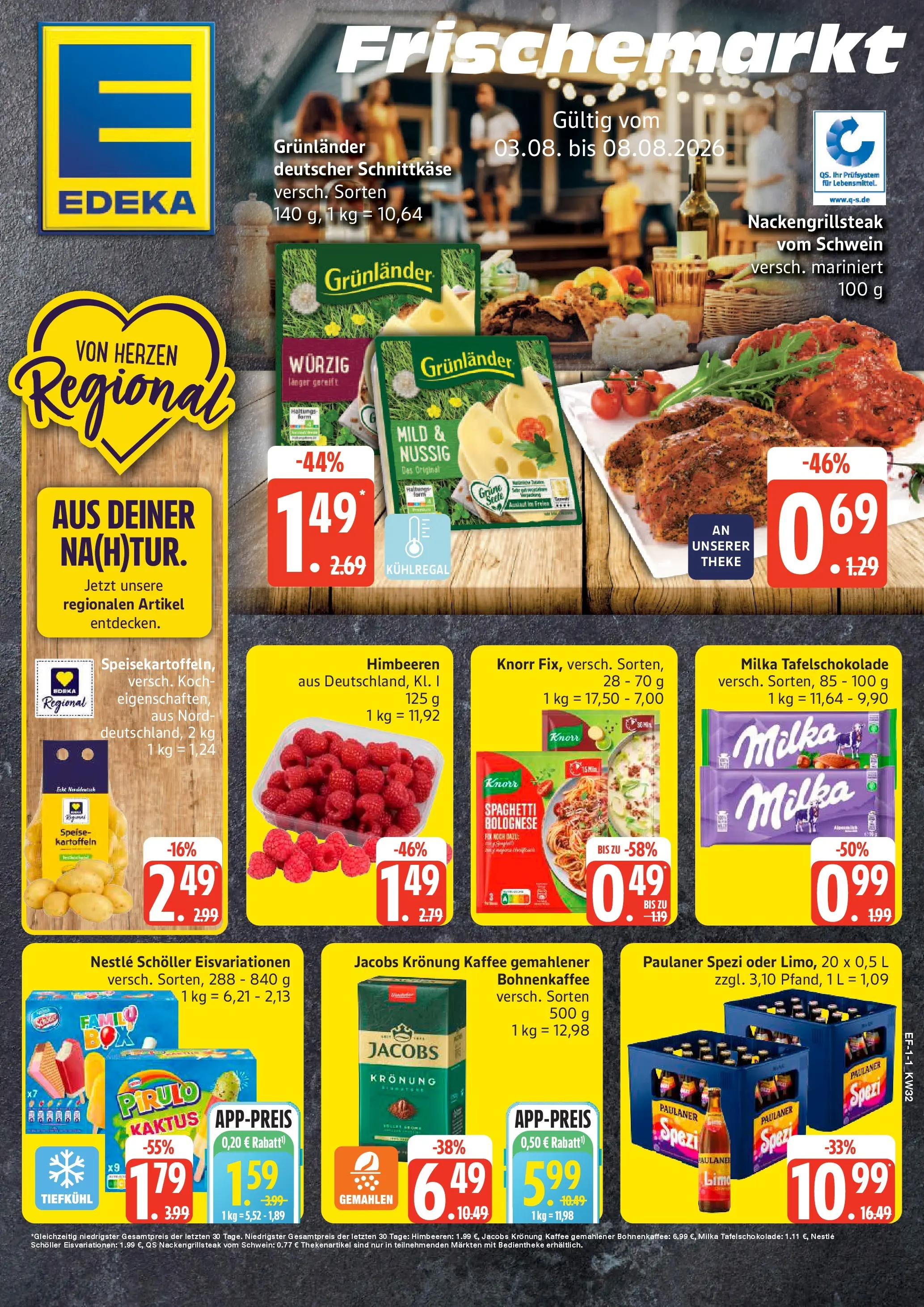 Edeka Prospekt Hamburg (ab 03.08.2026) » Angebote Online | Seite: 1 | Produkte: Theke, Kaffee, Paulaner spezi, Kartoffeln