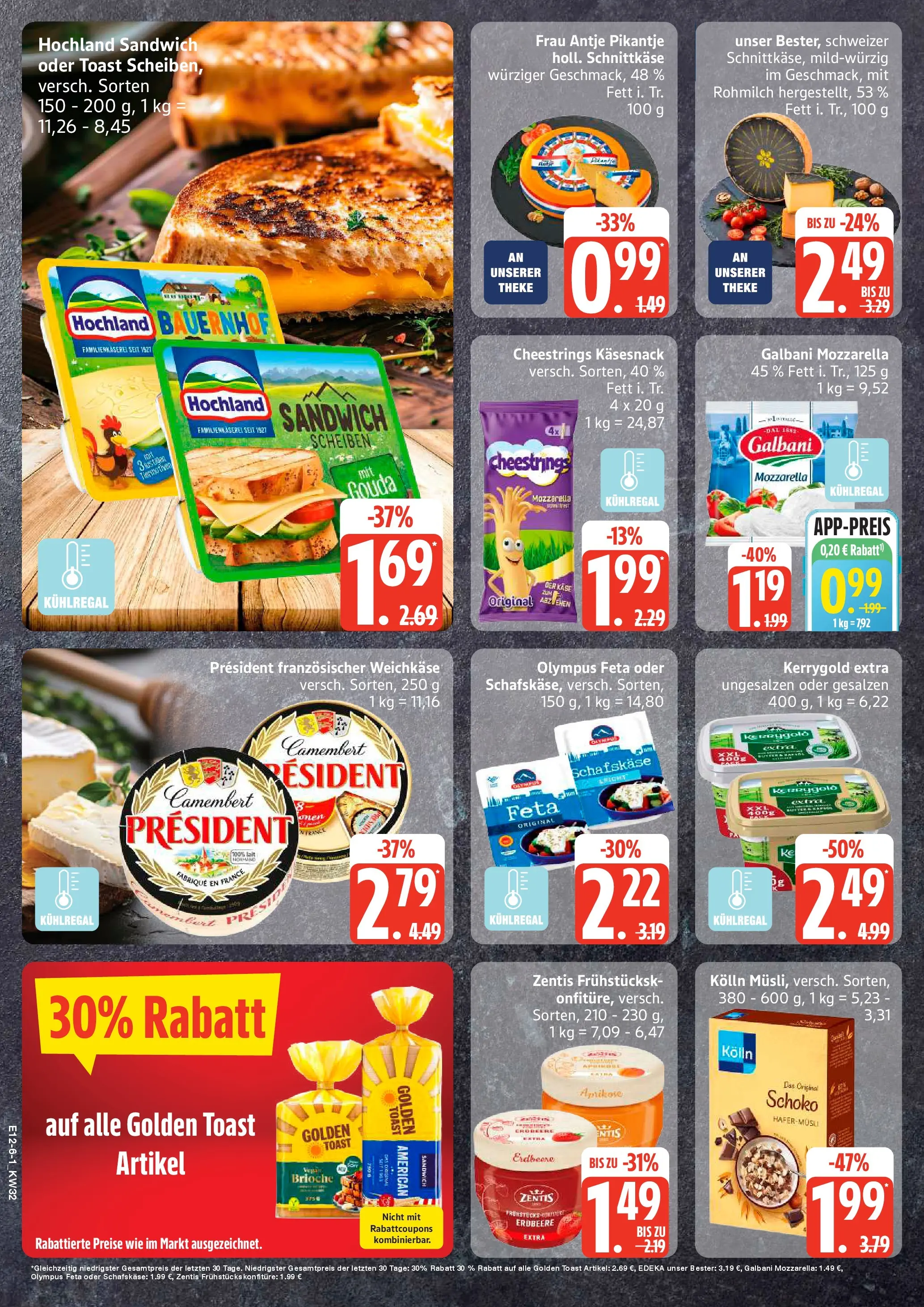 Edeka Prospekt Woldegk (ab 03.08.2026) » Angebote Online | Seite: 6 | Produkte: Kolln, Toast, Mozzarella, Schafskase