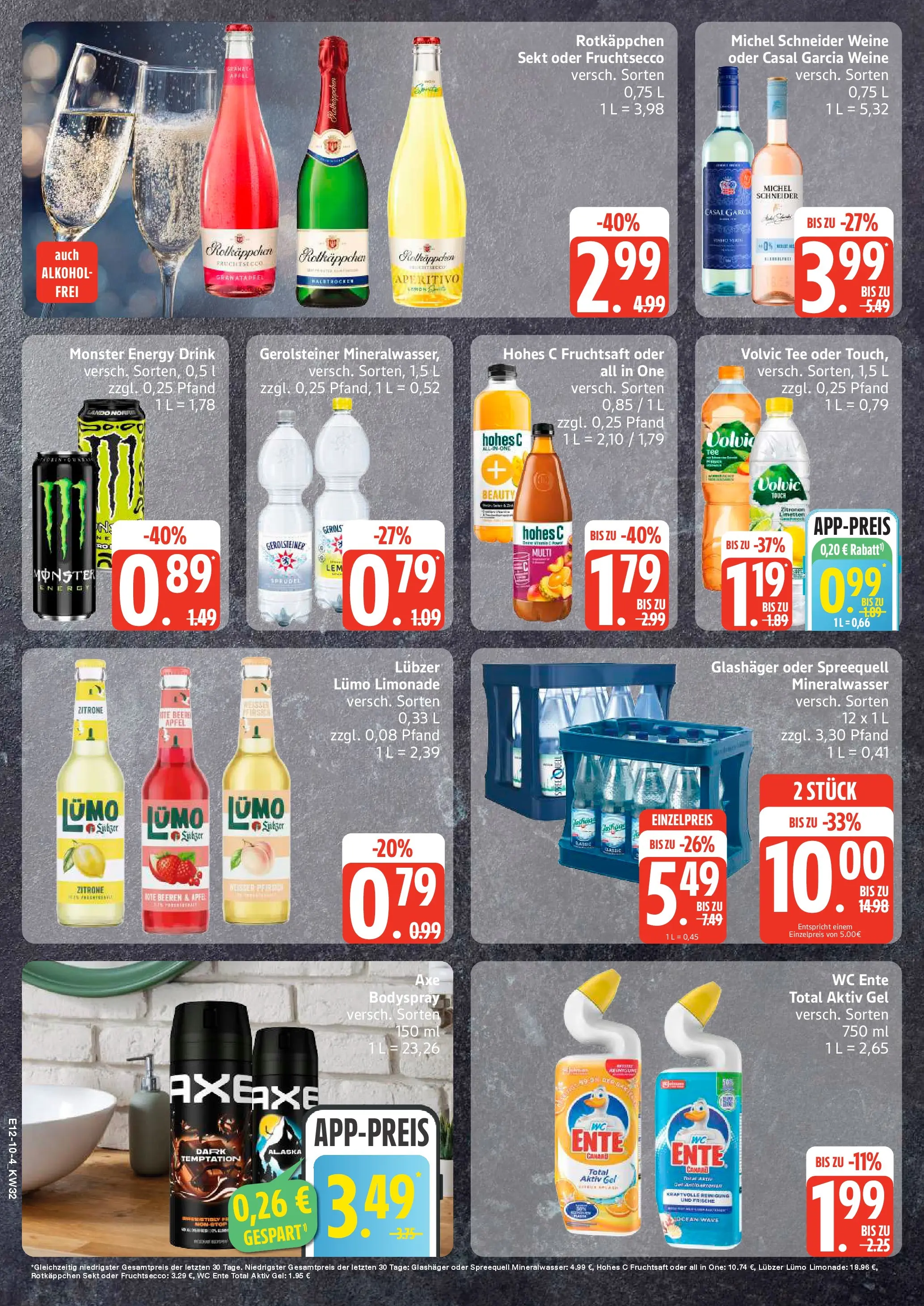Edeka Prospekt Woldegk (ab 03.08.2026) » Angebote Online | Seite: 10 | Produkte: Sekt, Mineralwasser, Fruchtsecco, Gerolsteiner