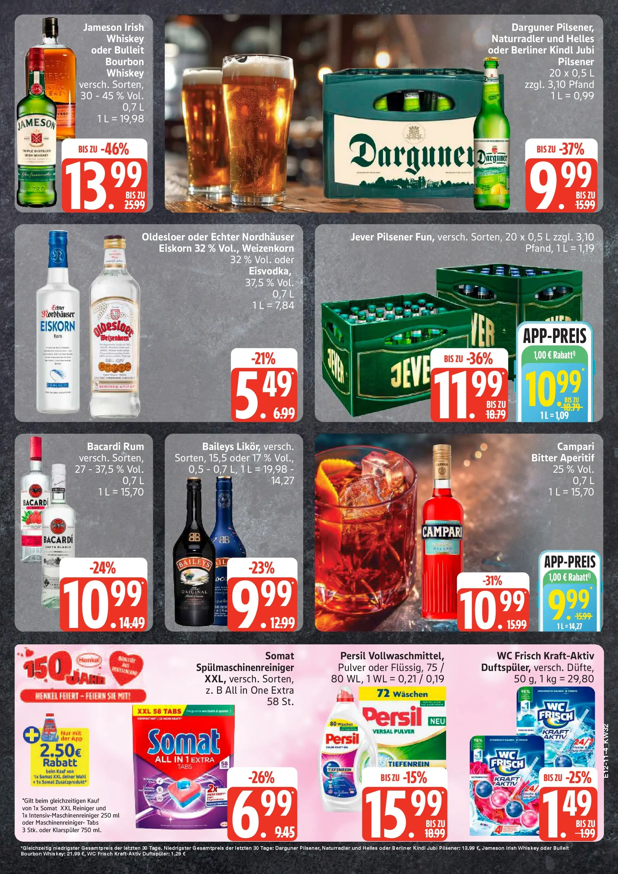 Edeka Prospekt Woldegk (ab 03.08.2026) » Angebote Online | Seite: 11 | Produkte: Bacardi, Jameson, Bourbon, Persil