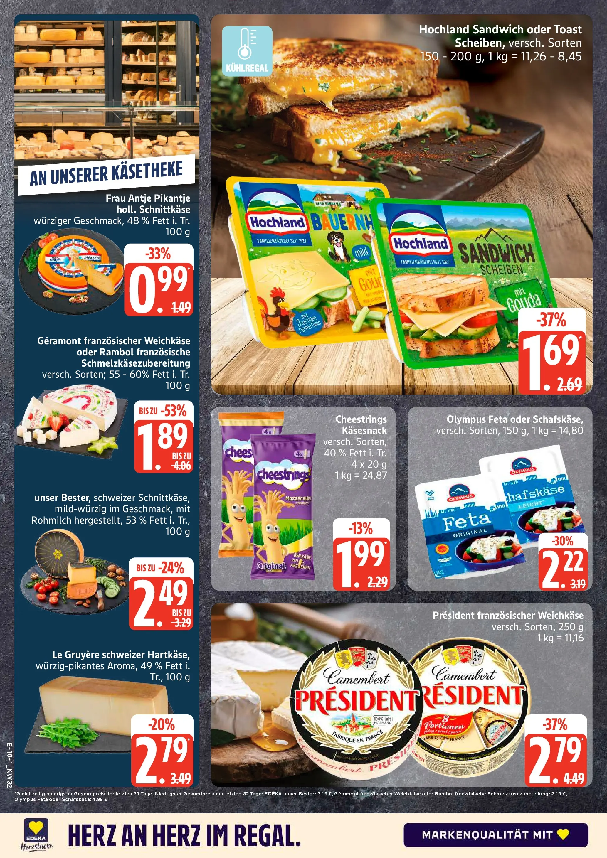 Edeka Prospekt Dobbertin (ab 03.08.2026) » Angebote Online | Seite: 11 | Produkte: Käse, Toast, Mozzarella, Schafskase