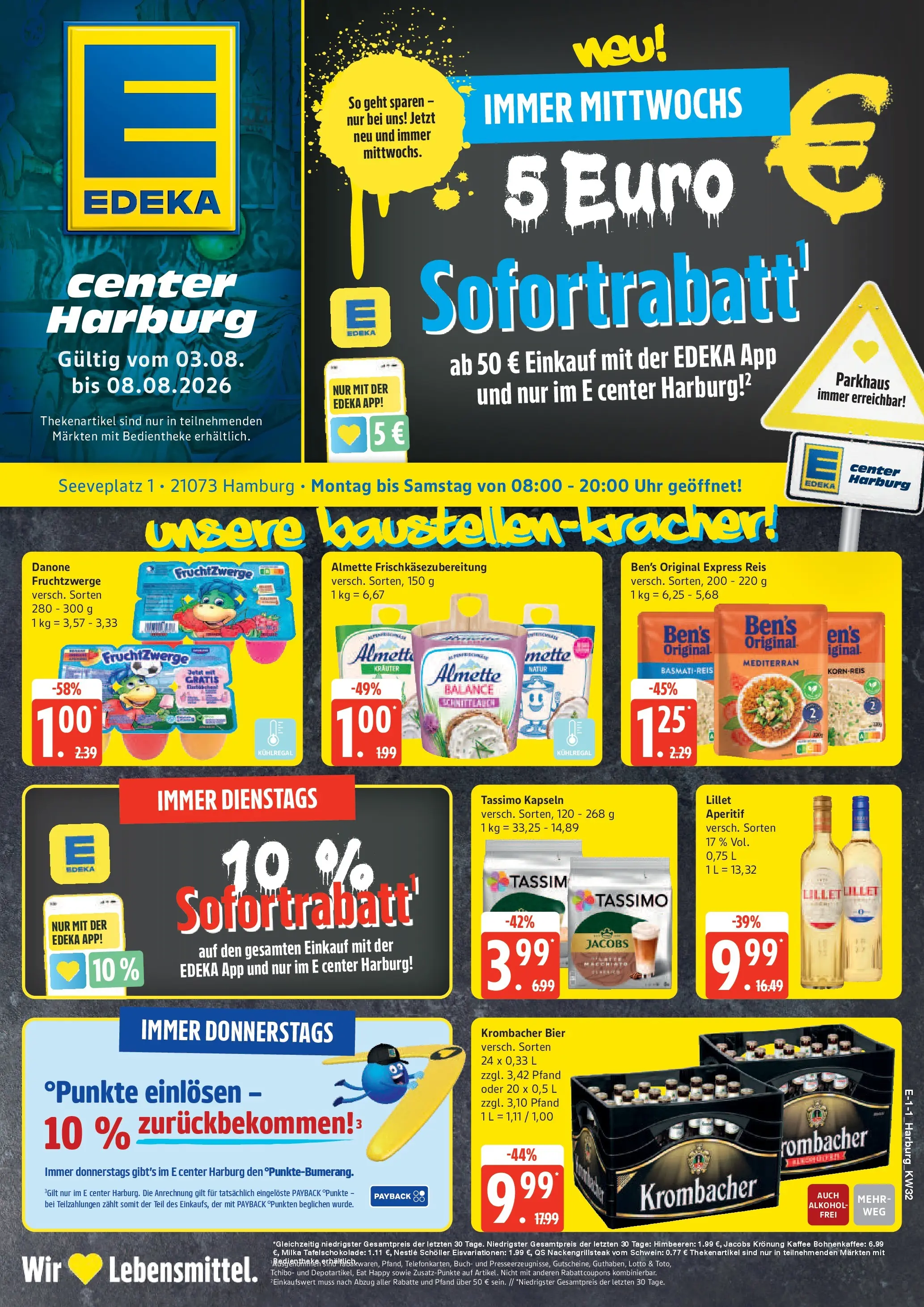 Edeka Prospekt Hamburg (ab 03.08.2026) » Angebote Online | Seite: 1 | Produkte: Kaffee, Lillet, Krombacher, Reis