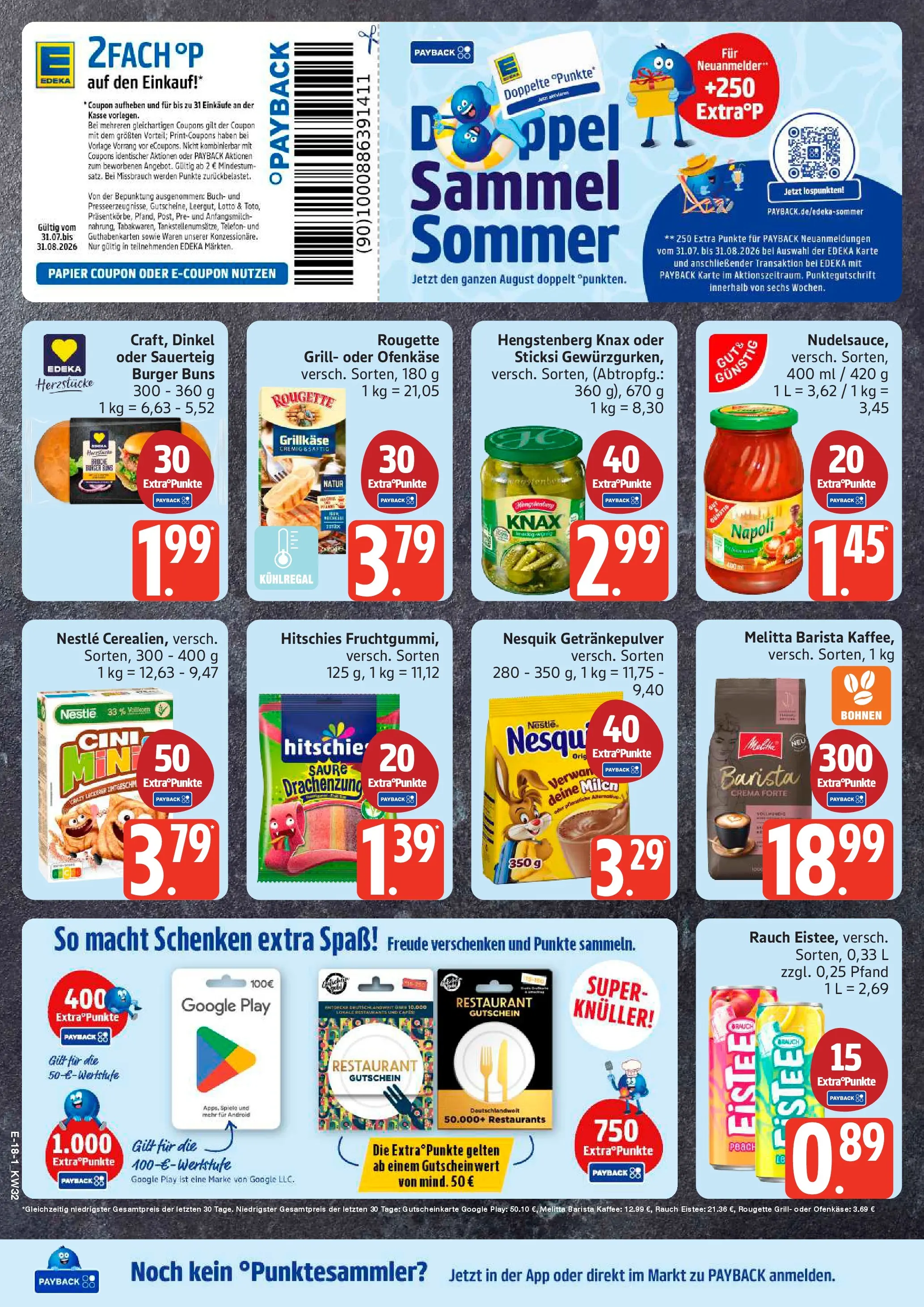 Edeka Prospekt Dobbertin (ab 03.08.2026) » Angebote Online | Seite: 23 | Produkte: Grill, Nesquik, Kaffee, Burger