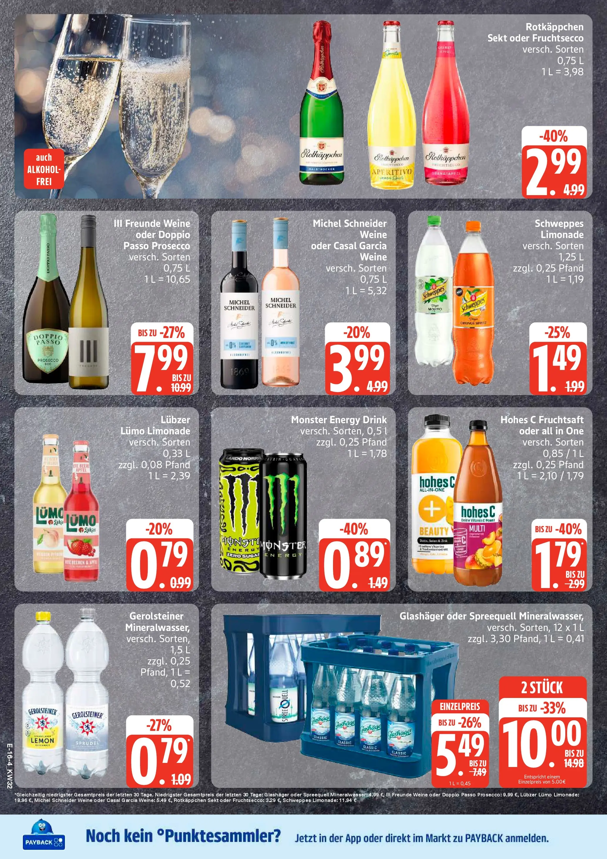 Edeka Prospekt Dobbertin (ab 03.08.2026) » Angebote Online | Seite: 20 | Produkte: Mineralwasser, Fruchtsecco, Hohes c, Fruchtsaft