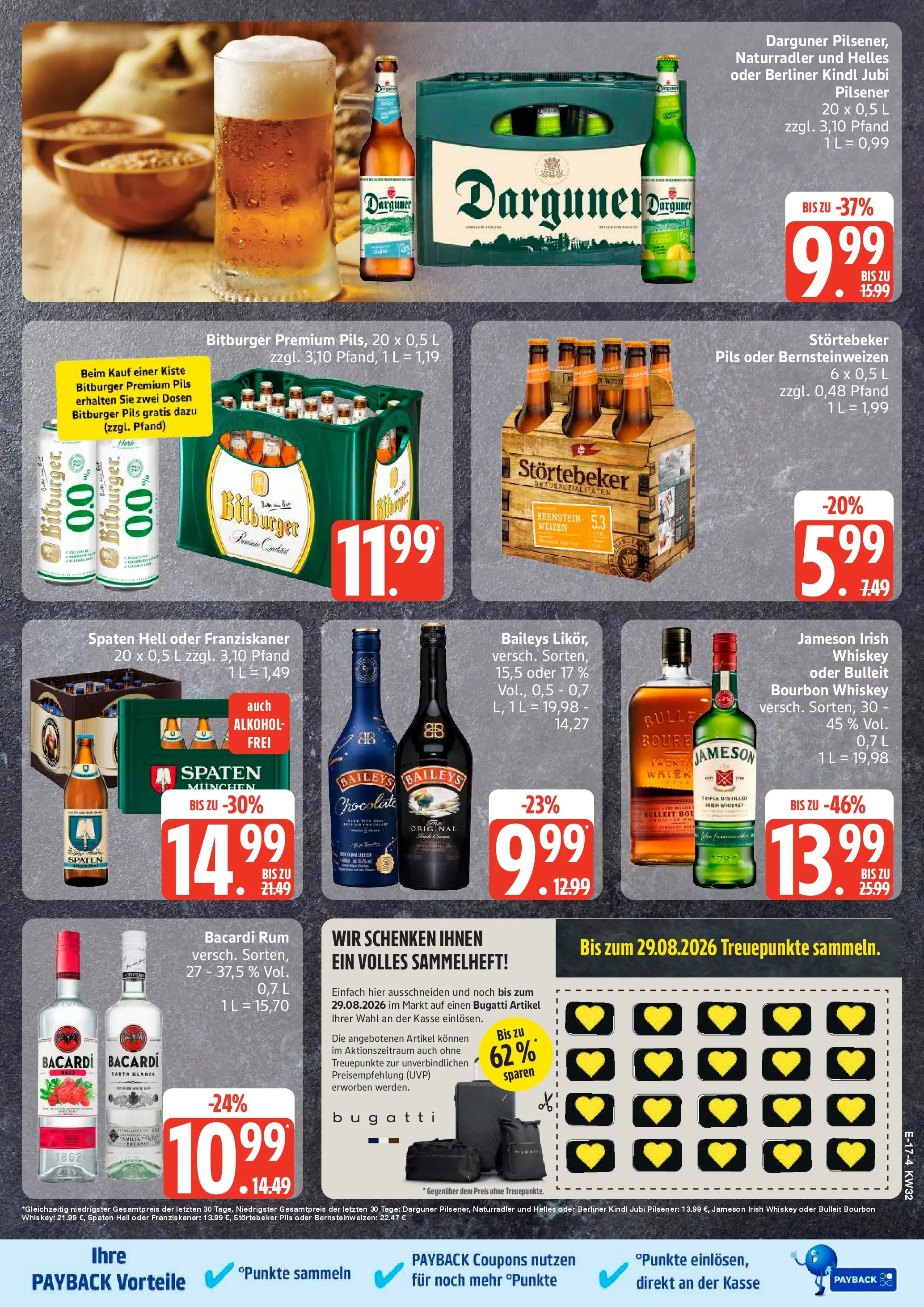 Edeka Prospekt Dobbertin (ab 03.08.2026) » Angebote Online | Seite: 22 | Produkte: Bitburger, Rum, Jameson, Baileys