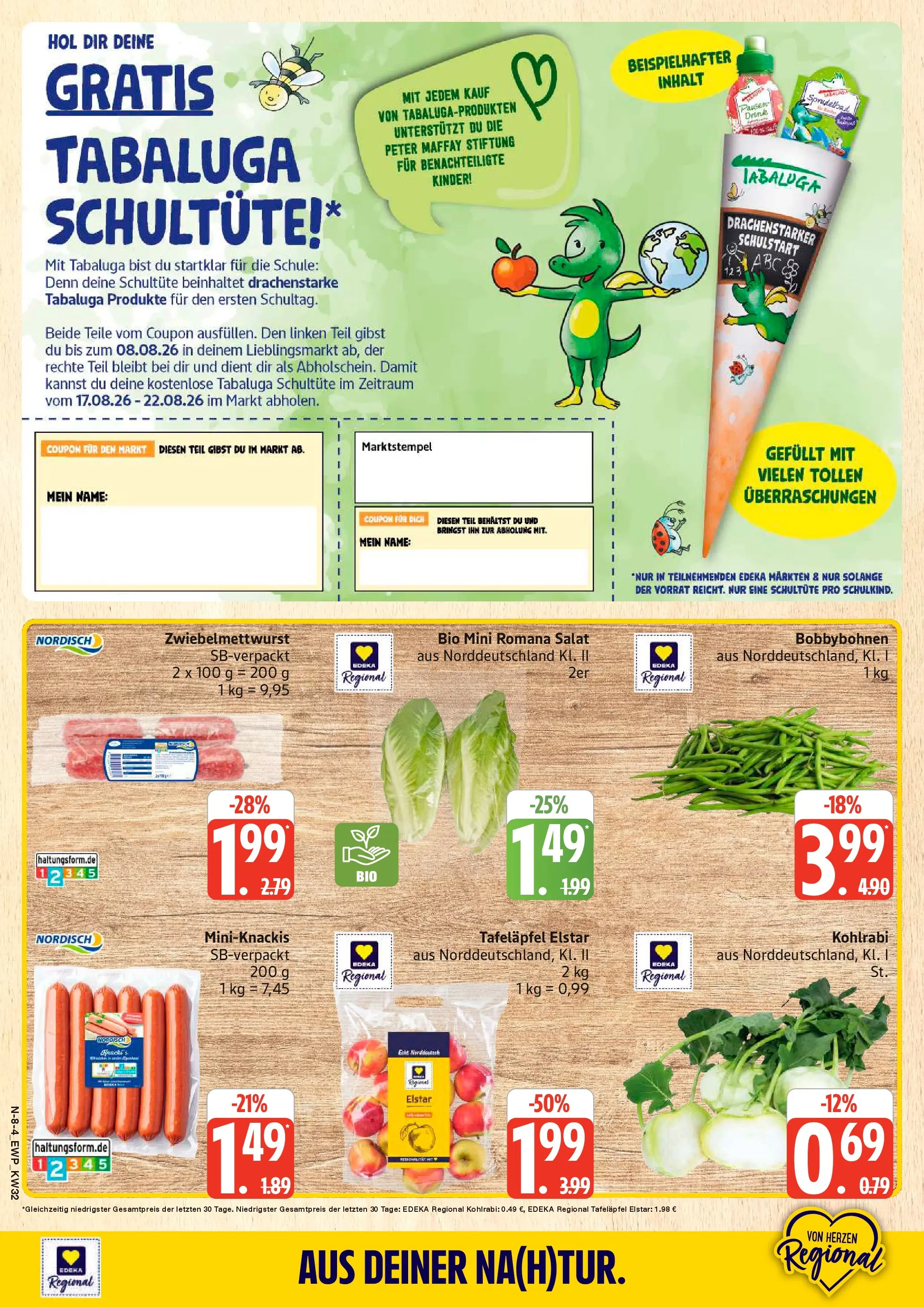 Edeka Prospekt Rostock (ab 03.08.2026) » Angebote Online | Seite: 8 | Produkte: Kohlrabi, Salat