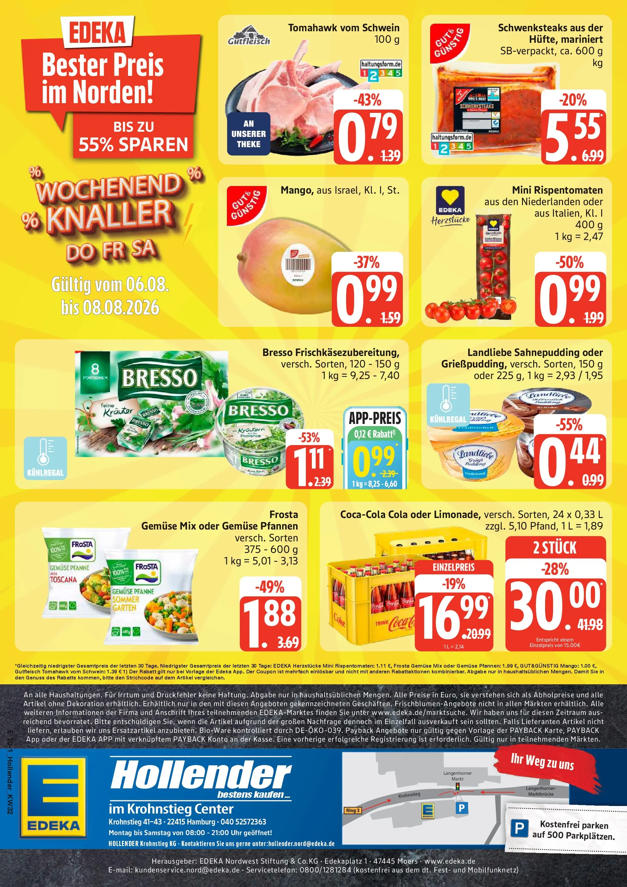 Edeka Prospekt Hamburg (ab 03.08.2026) » Angebote Online | Seite: 25 | Produkte: Cola, Bresso, Frosta, Uhr