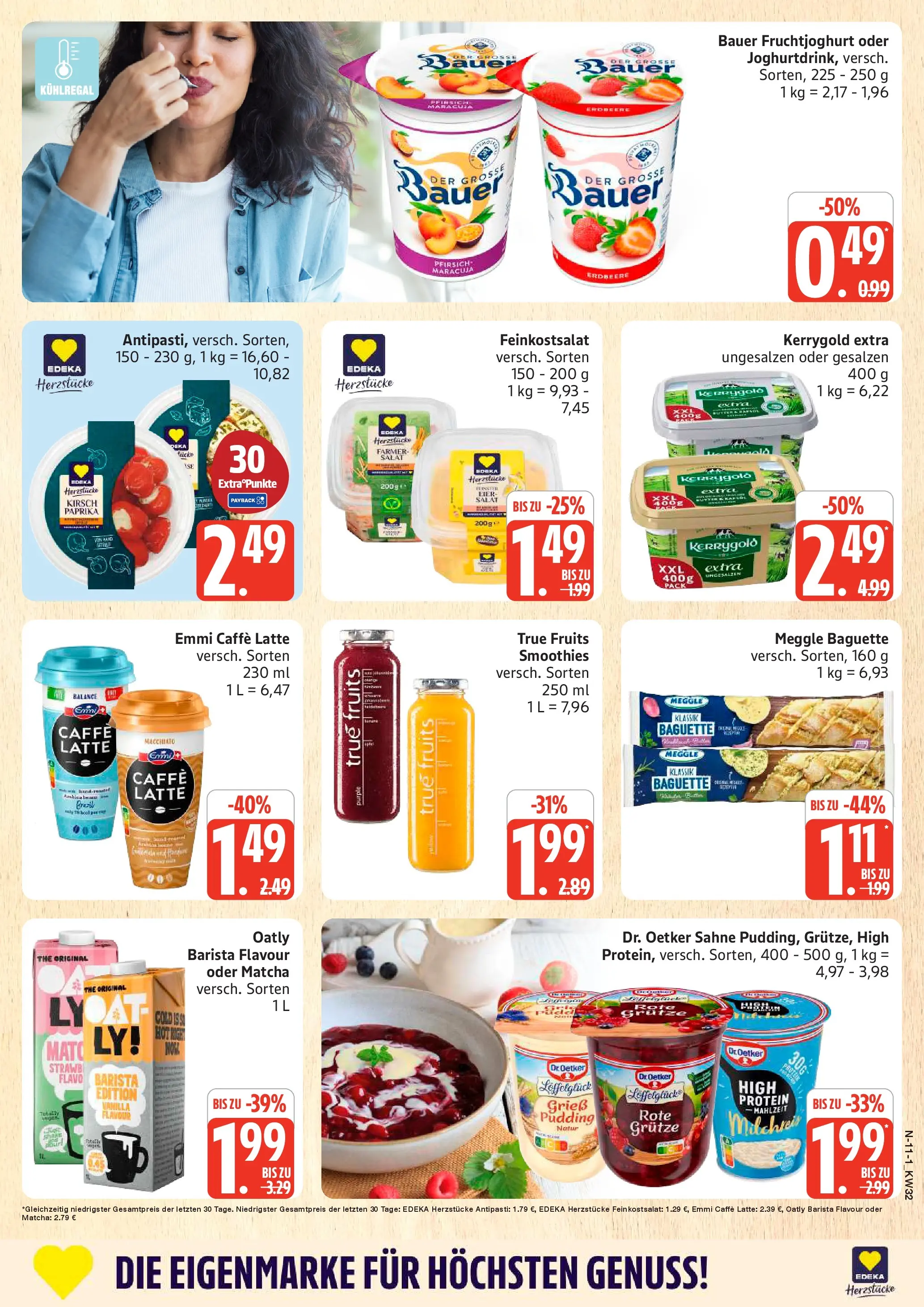 Edeka Prospekt Rostock (ab 03.08.2026) » Angebote Online | Seite: 11 | Produkte: Baguette, Fruchtjoghurt, Oatly, Salat
