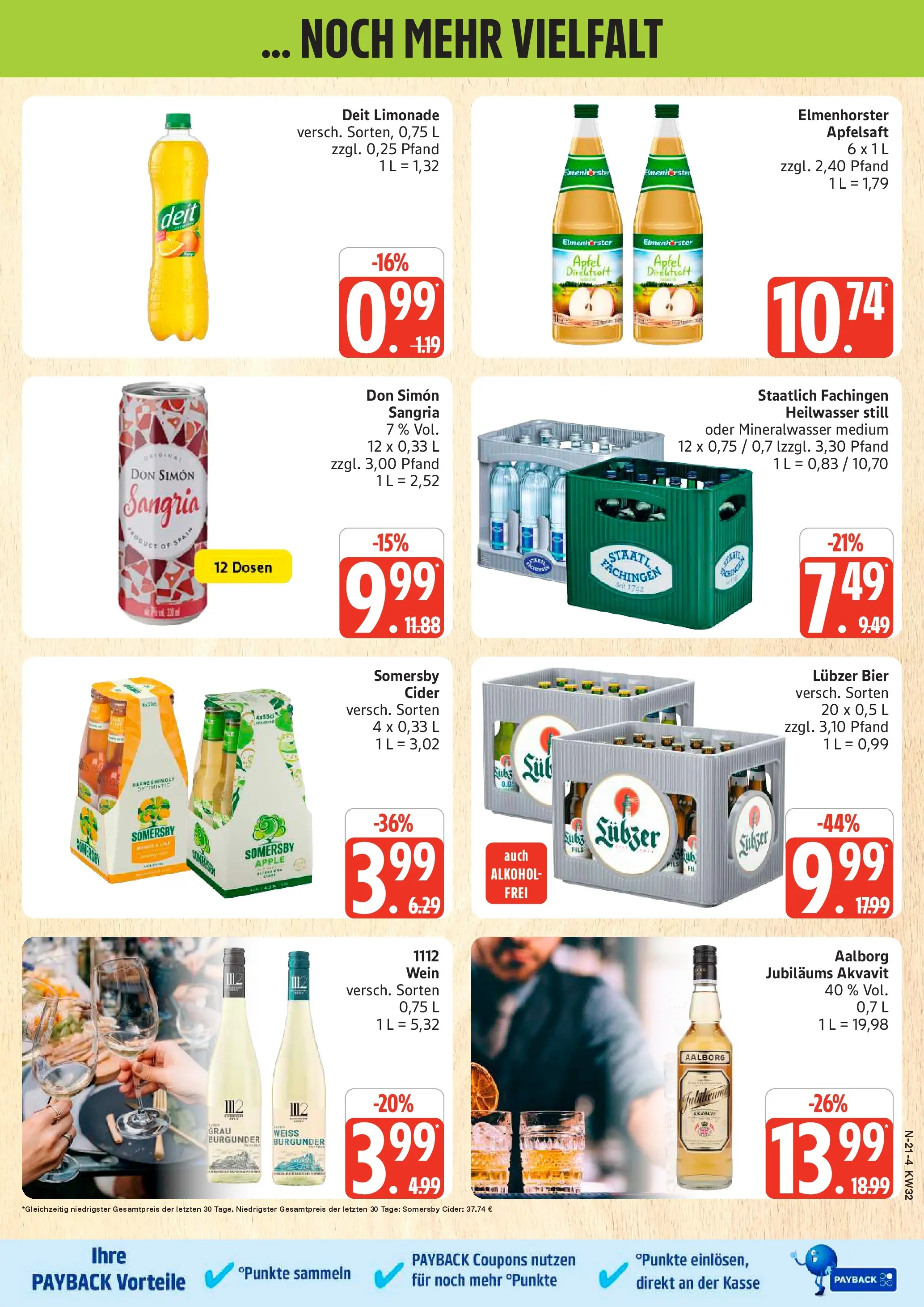 Edeka Prospekt Rostock (ab 03.08.2026) » Angebote Online | Seite: 21 | Produkte: Bier, Limonade, Apfelsaft, Apple