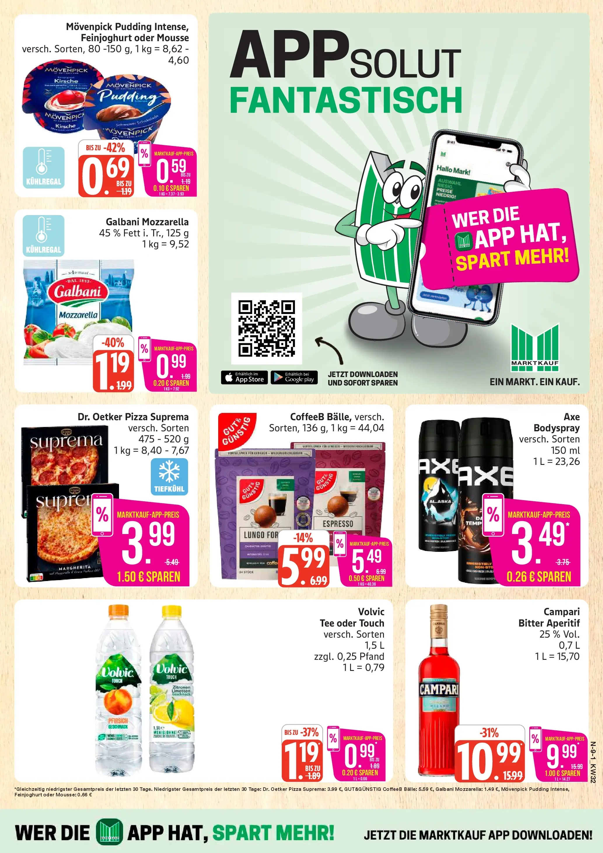 Marktkauf Prospekt Neuenkirchen (ab 03.08.2026) » Angebote online | Seite: 9 | Produkte: Schokolade, Mozzarella, Campari, Volvic