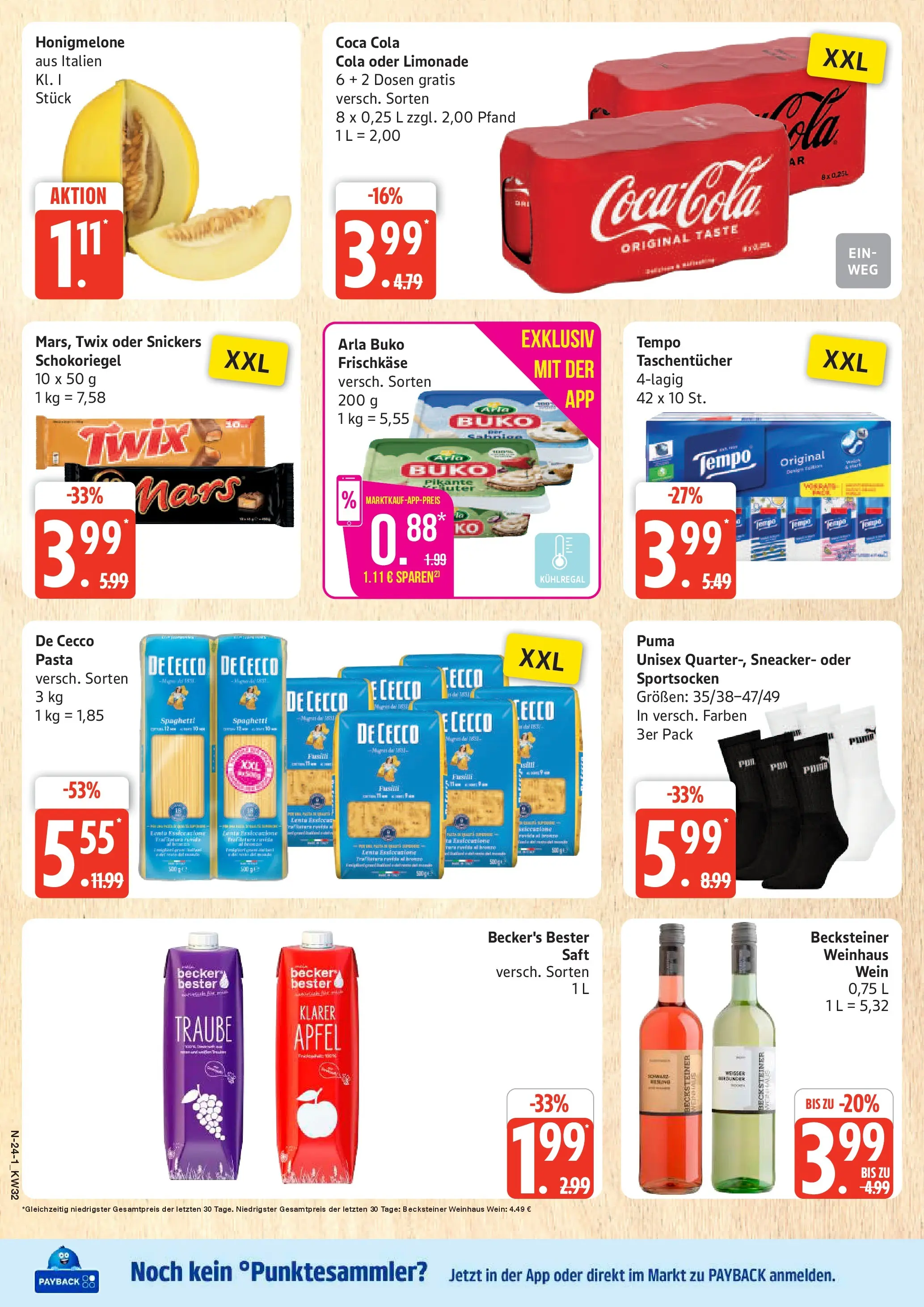 Marktkauf Prospekt Neuenkirchen (ab 03.08.2026) » Angebote online | Seite: 24 | Produkte: Cola, Twix, Pasta, Wein