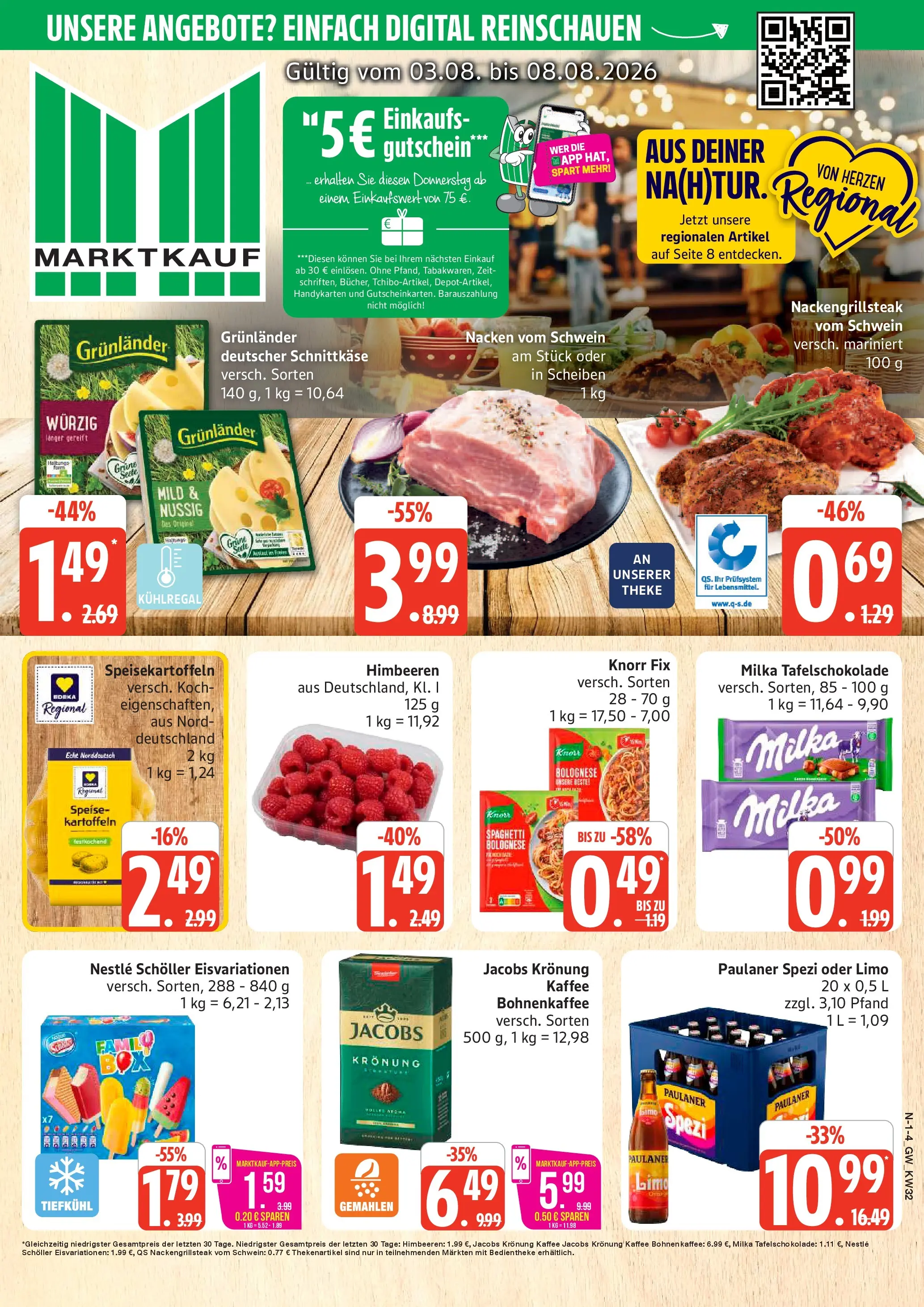 Marktkauf Prospekt Neuenkirchen (ab 03.08.2026) » Angebote online | Seite: 1 | Produkte: Knorr fix, Theke, Paulaner spezi, Paulaner