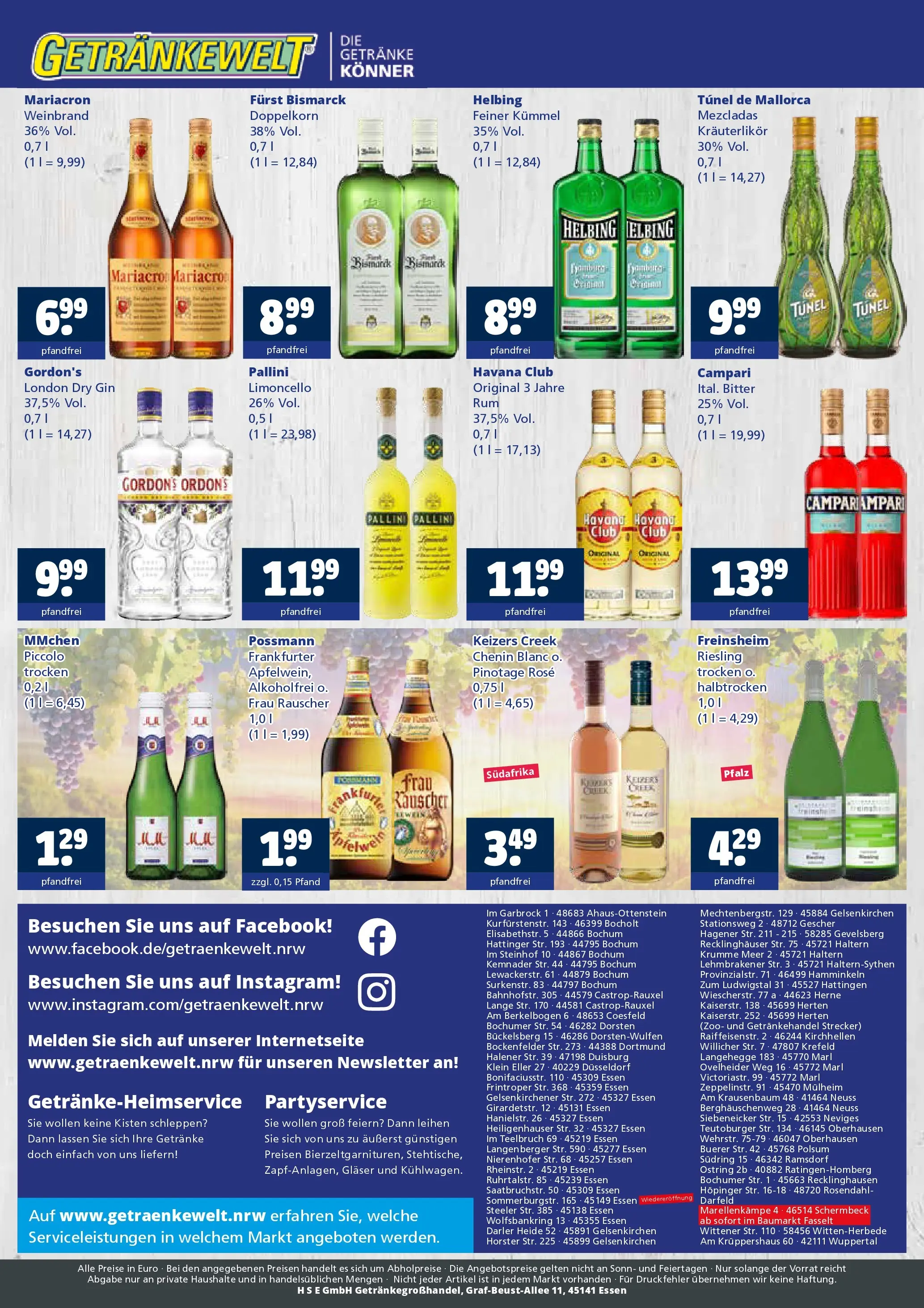 Angebote - Getränkewelt HSE: Getränkeangebote (ab 03.08.2026) zum Blättern | Seite: 4 | Produkte: Havana club, Campari, Mariacron, Limoncello