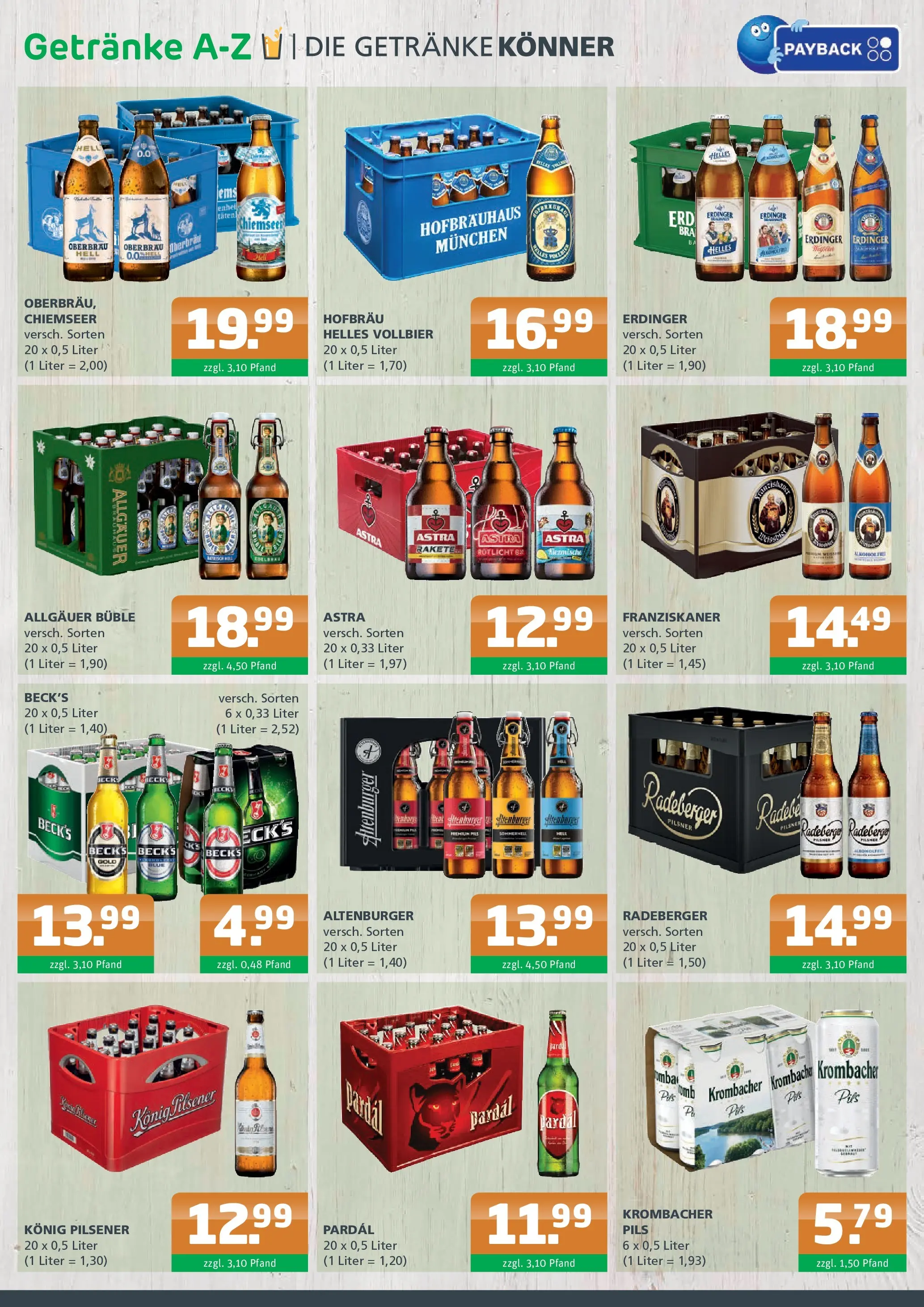 Angebote - Getränke A-Z: Getränkeangebote (ab 03.08.2026) zum Blättern | Seite: 2 | Produkte: Franziskaner, Erdinger, Pils, Krombacher