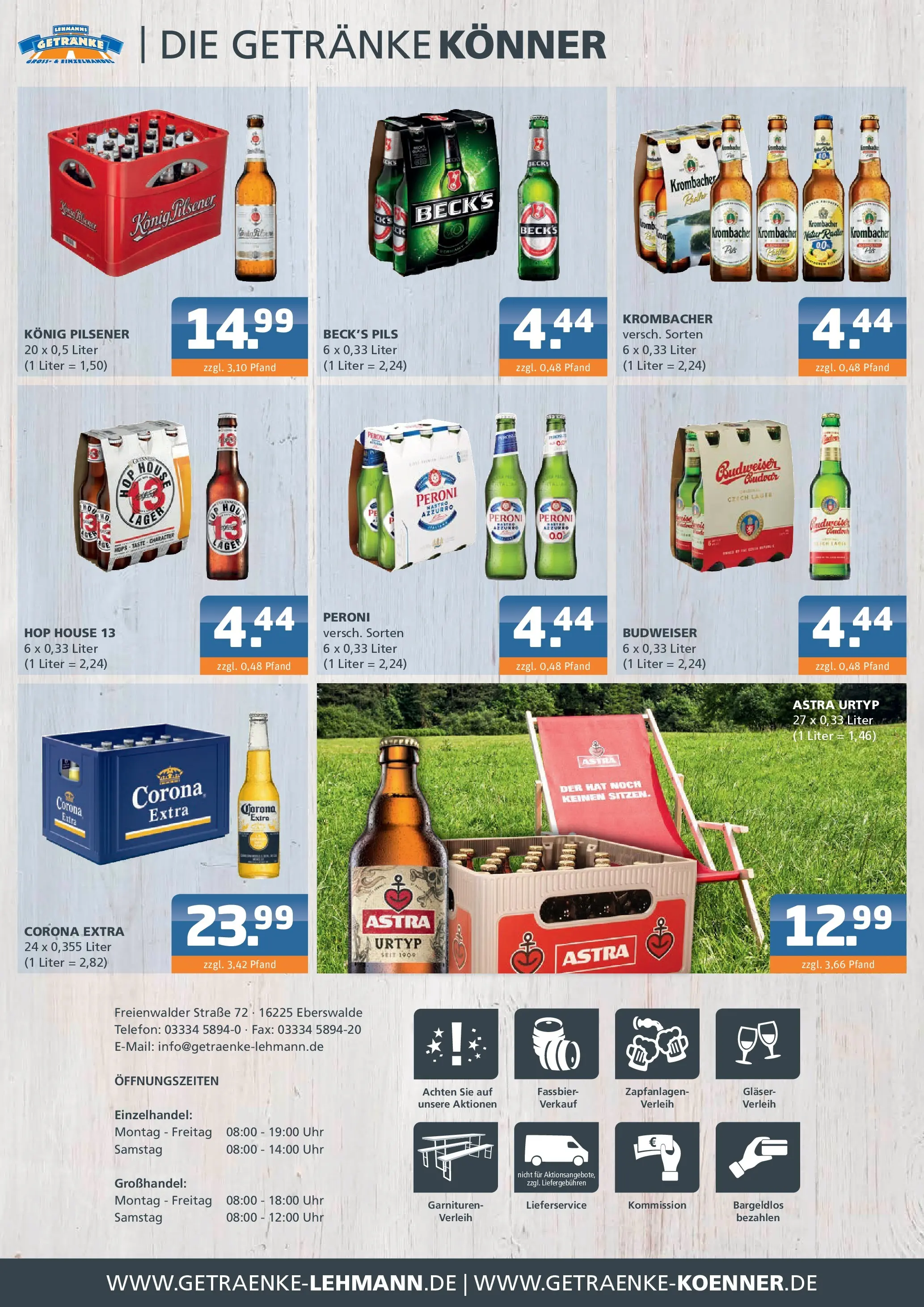 Angebote - Getränke Lehmann: Getränkeangebote (ab 03.08.2026) zum Blättern | Seite: 4 | Produkte: Konig pilsener, Pils, Budweiser, Telefon