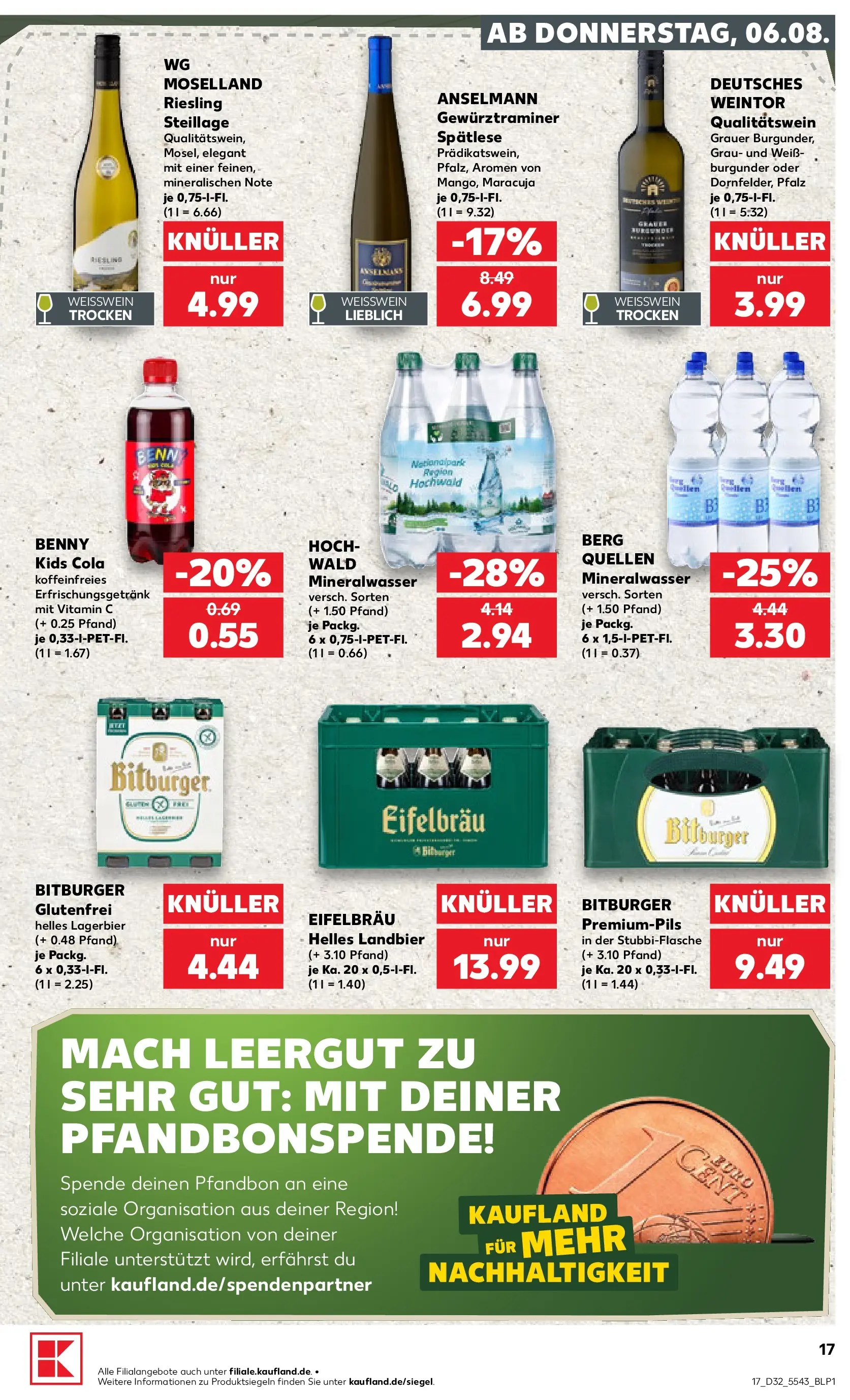 Prospekt Kaufland ab 03.08.2026 ยป Angebote und Werbung Online | Seite: 26 | Produkte: Bitburger, Cola, Weiรwein, Mineralwasser Prospekt Kaufland ab 03.08.2026 ยป Angebote Online zum Blรคttern | Seite: 26 | Produkte: Bitburger, Cola, Weiรwein, Mineralwasser